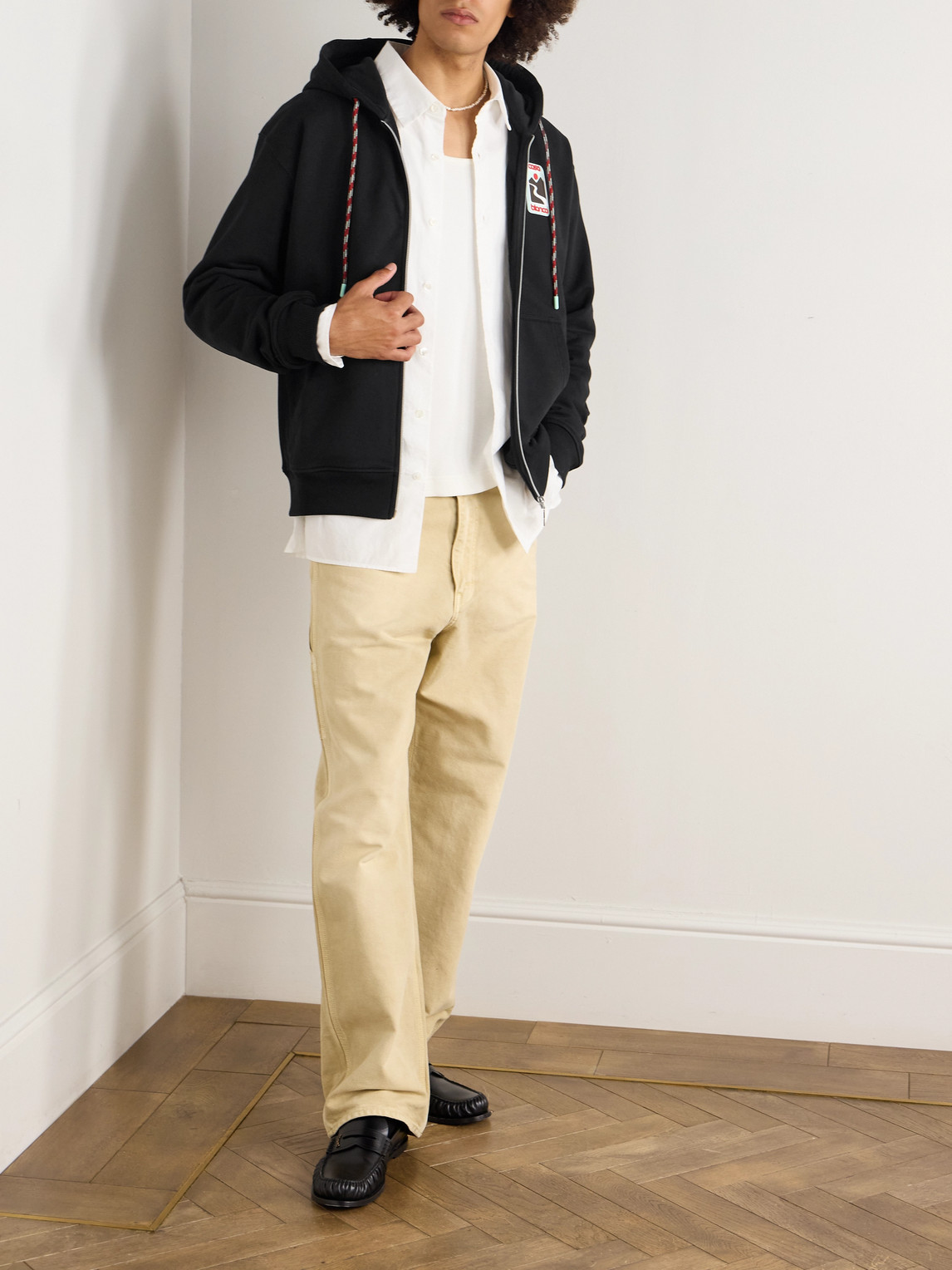 Casablanca Sunset Valley Rubber Patch Zip Through Hoodie In