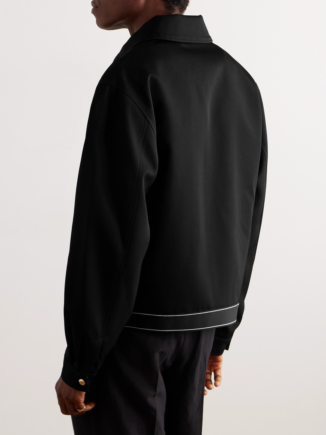 Casablanca Wool-twill Track Jacket In Black