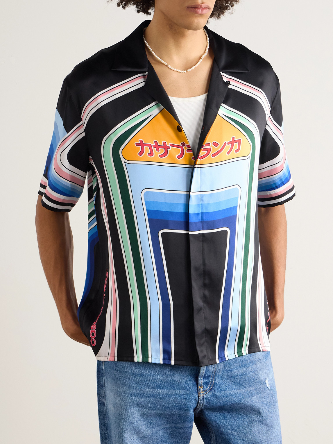 Casablanca Short Sleeve Cuban Collar Shirt In Multi