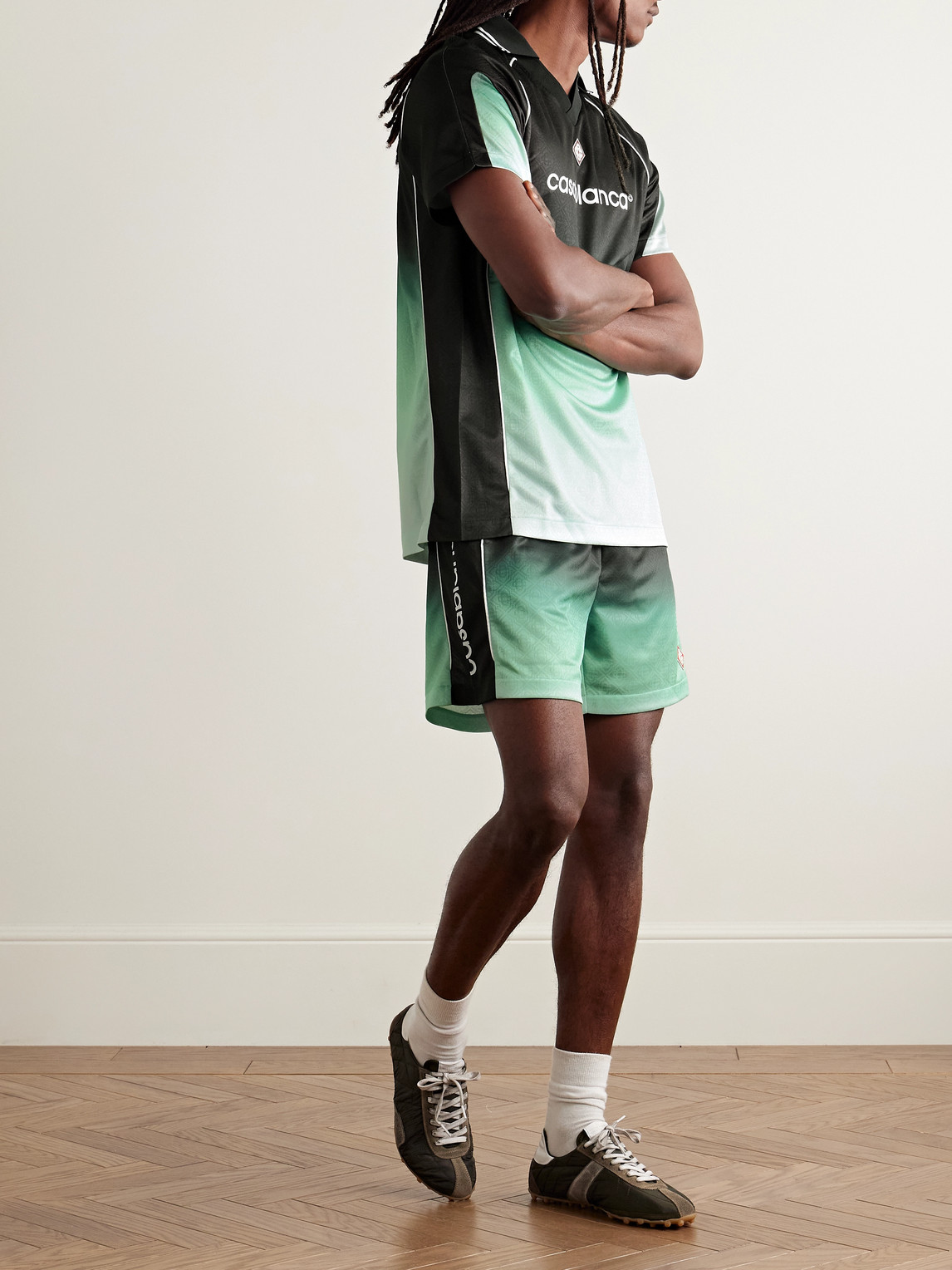 Casablanca Jacquard Football Shorts In Multi