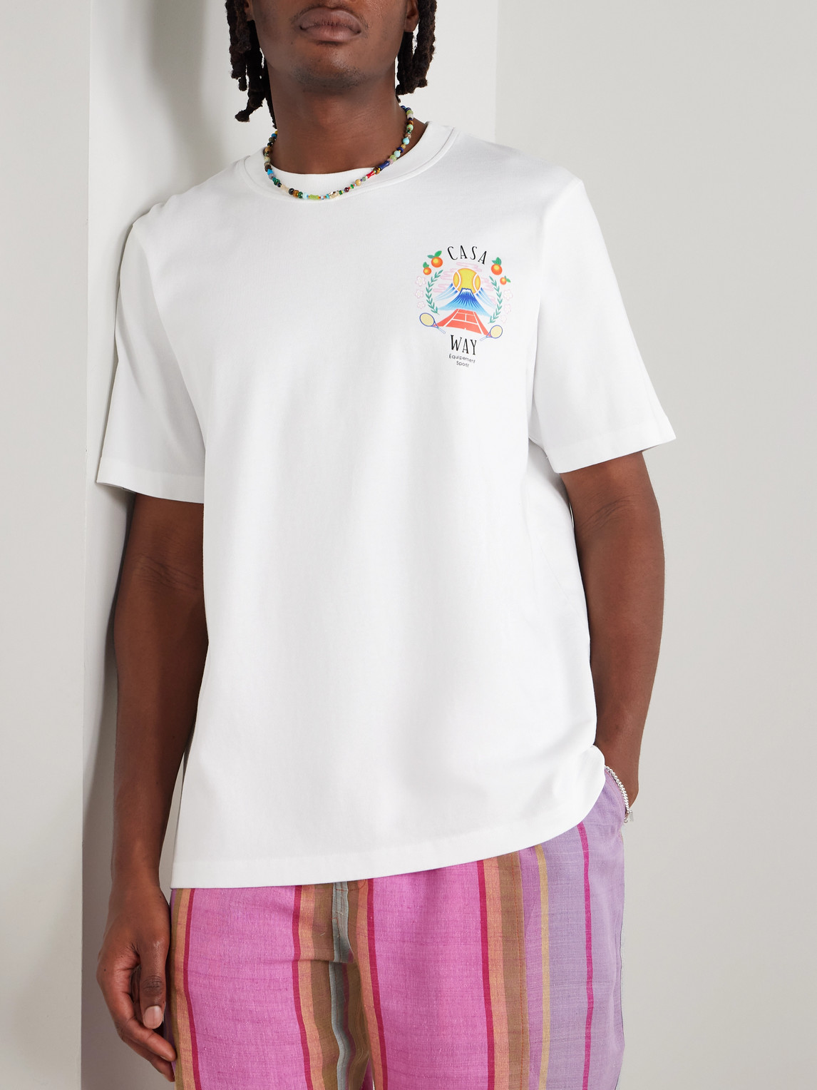 Casablanca Casa Way Mountain Printed T-shirt In White