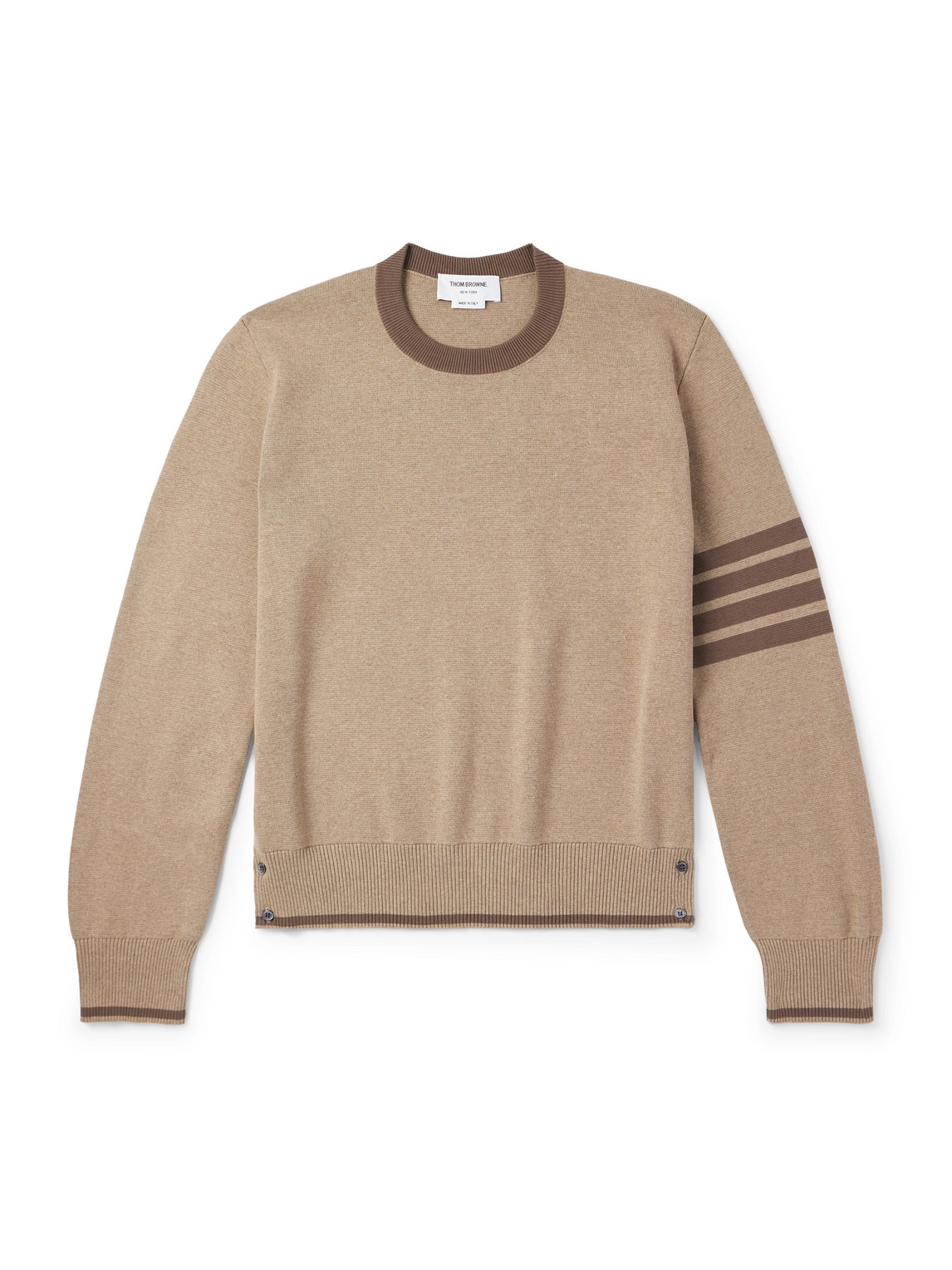 Thom Browne Milano Stitch Crew Neck Pullover 4 Bar Stripe In
