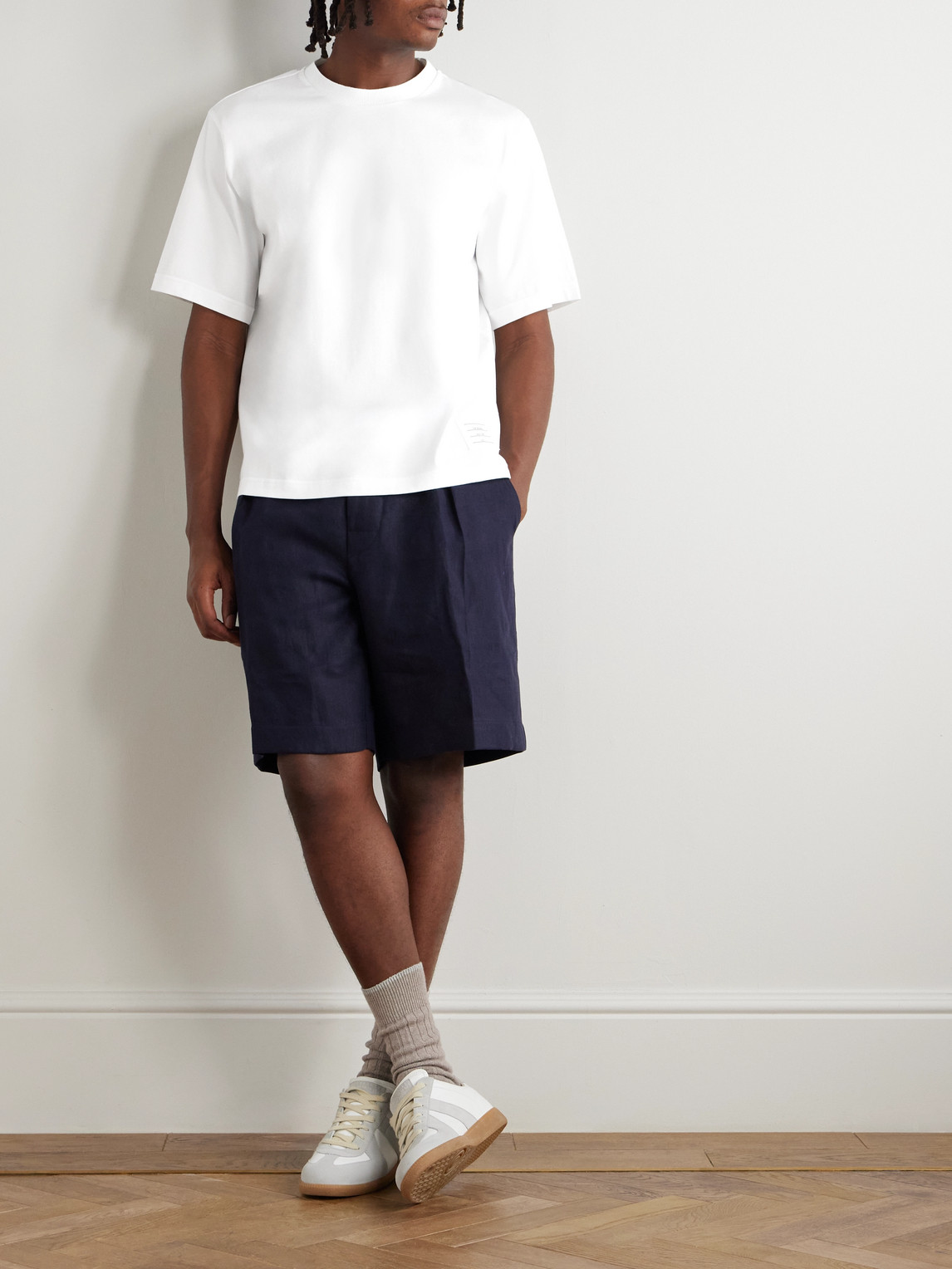 Thom Browne Classic Pique 4-bar T-shirt Clothing In White