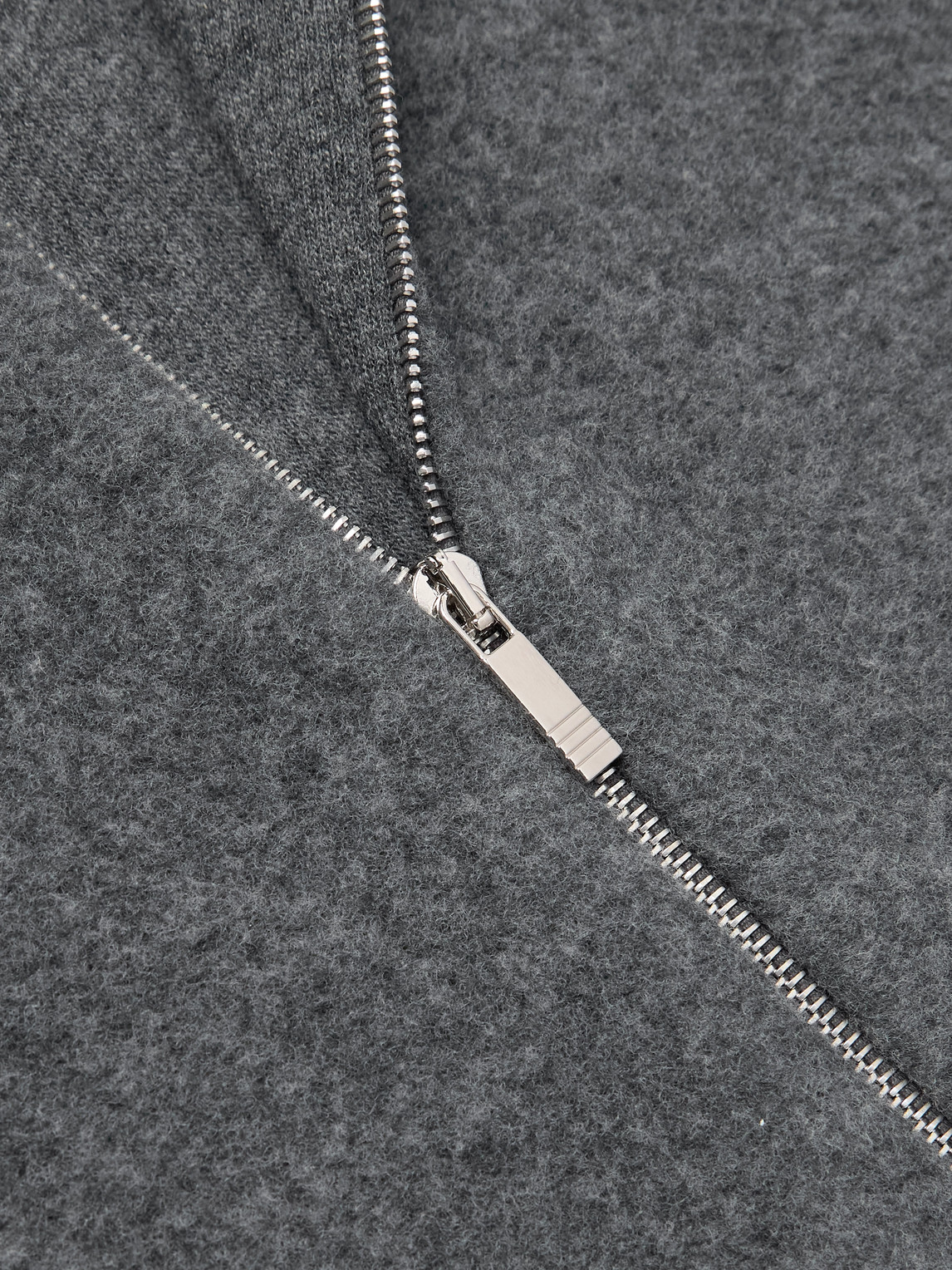 Thom Browne Wool-fleece Zip-up Jacket In Gray