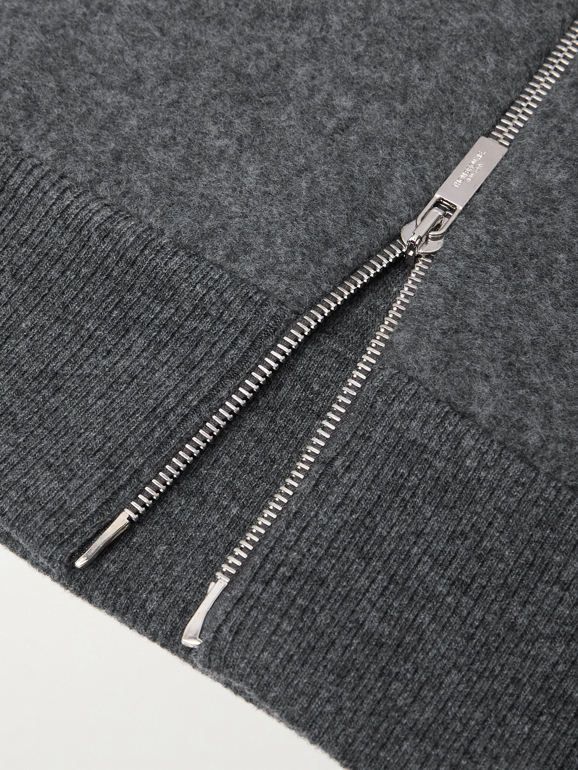 Thom Browne Wool-fleece Zip-up Jacket In Gray