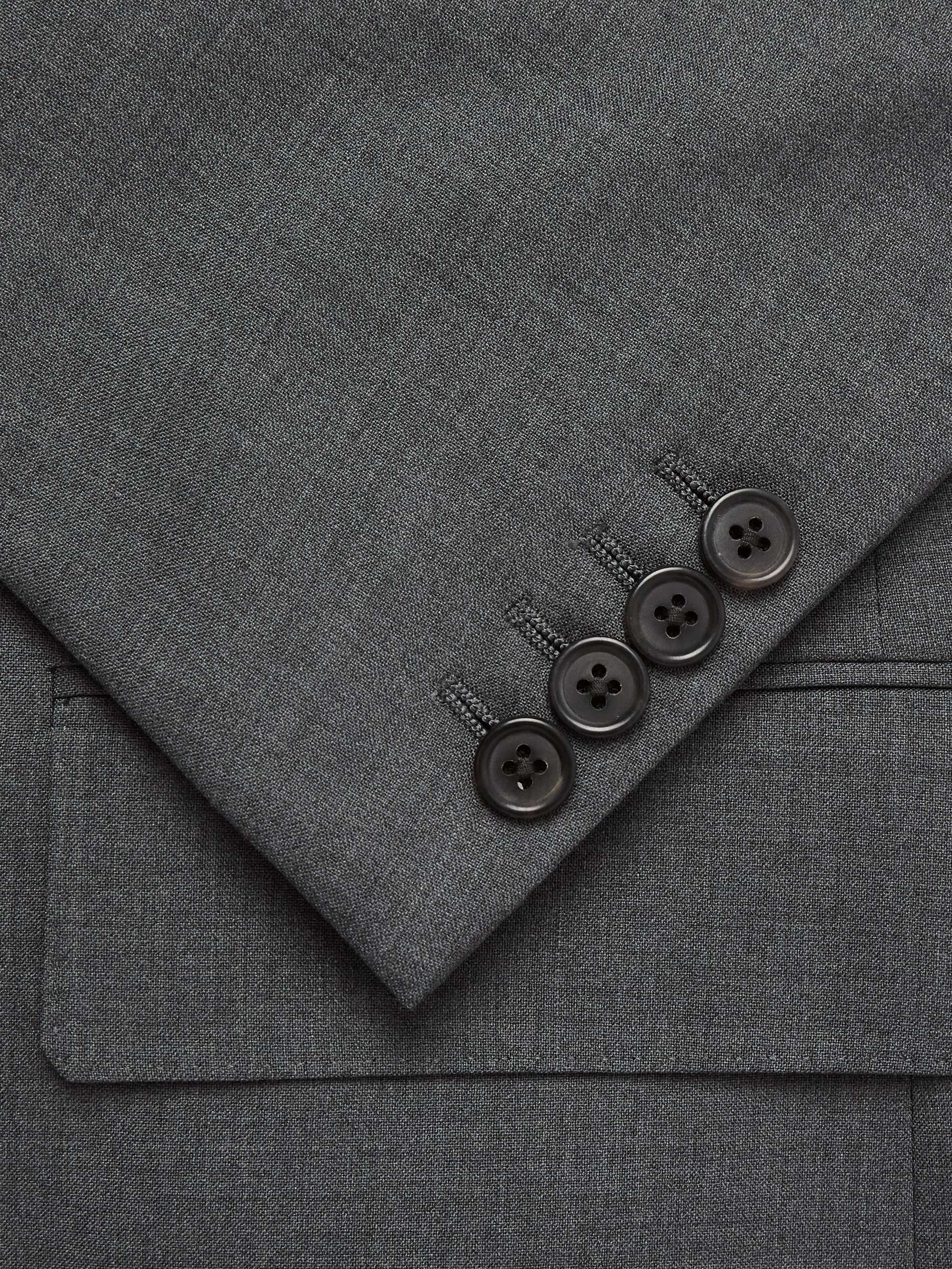 THOM BROWNE Grey Slim-Fit Striped Wool Suit Jacket