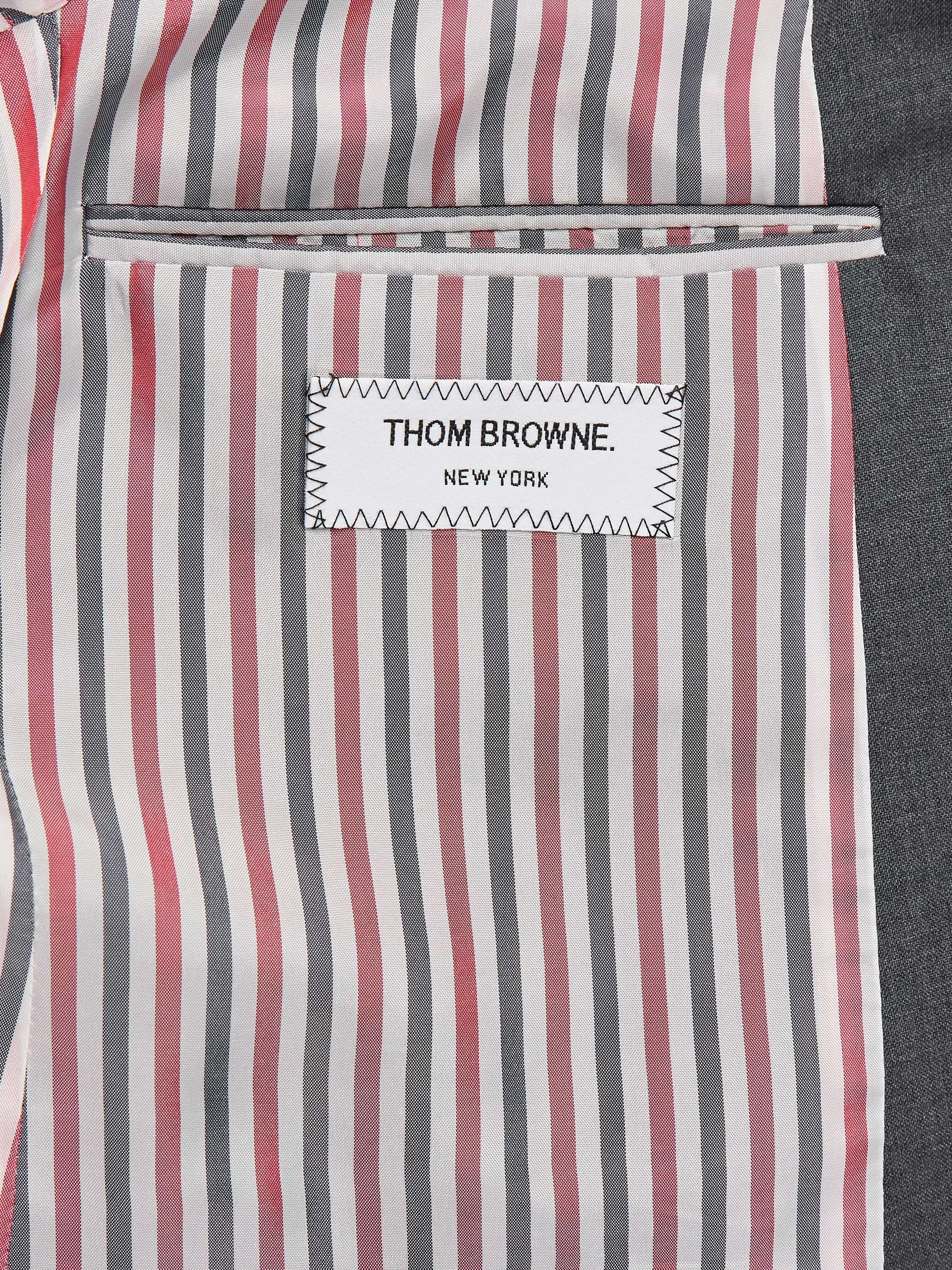 THOM BROWNE Grey Slim-Fit Striped Wool Suit Jacket