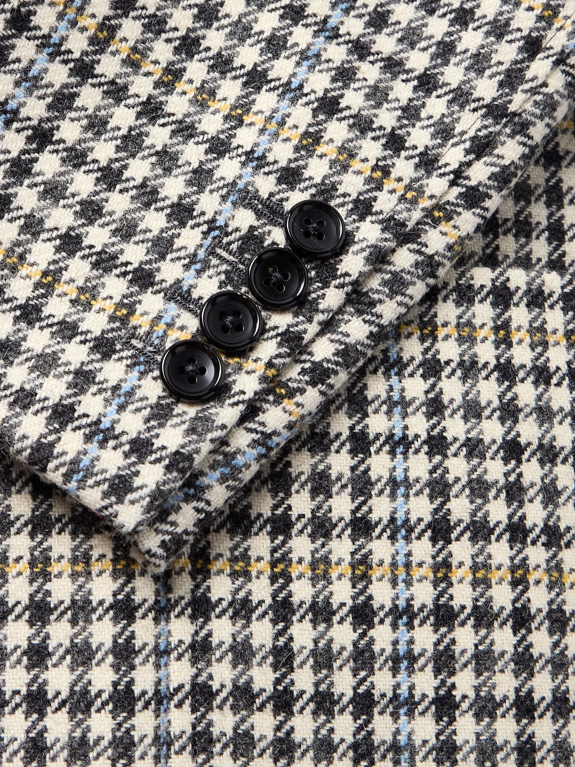 Thom Browne Unstructured Checked Houndstooth Wool-tweed Blazer In Green