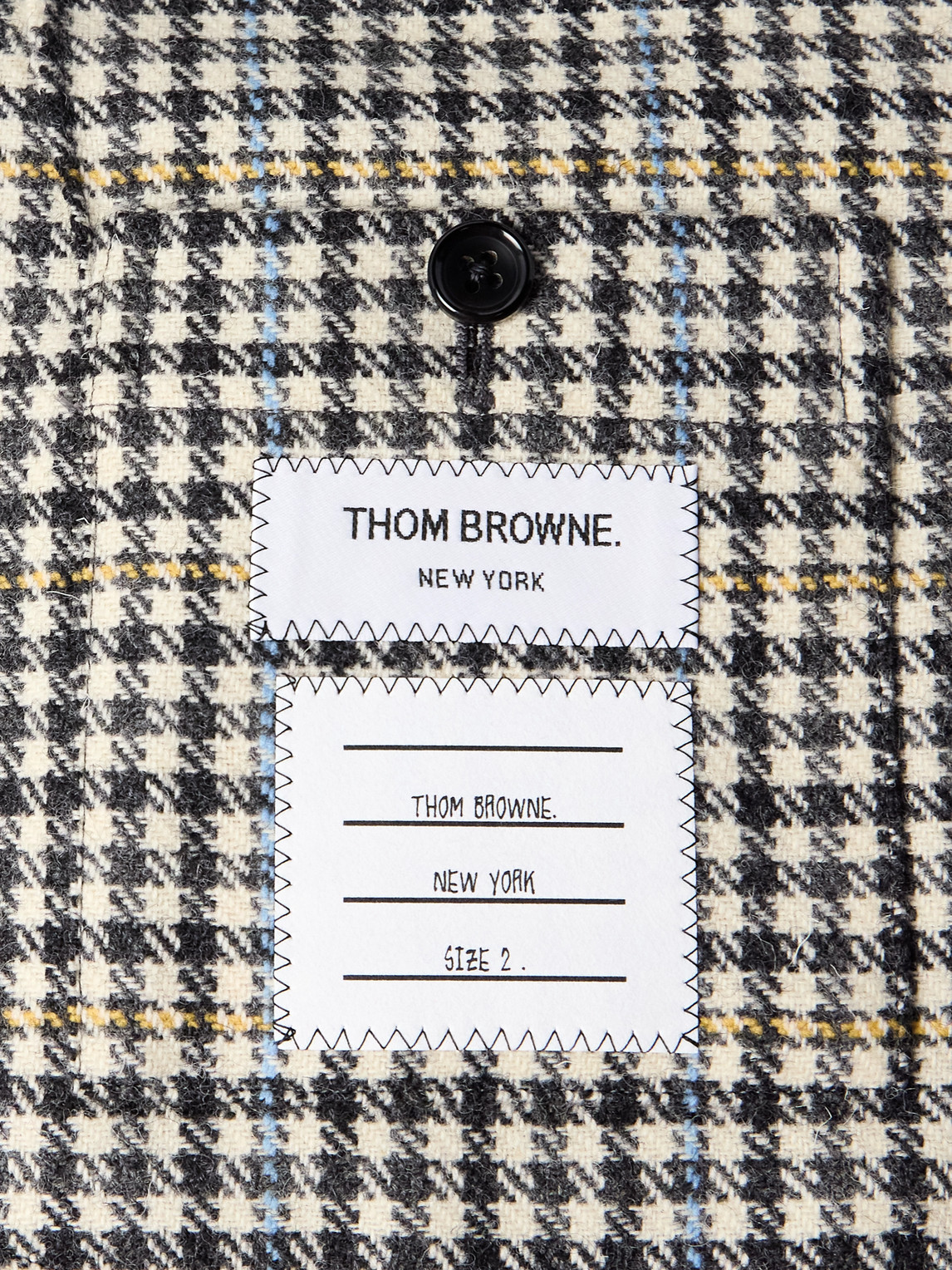 Thom Browne Unstructured Checked Houndstooth Wool-tweed Blazer In Green