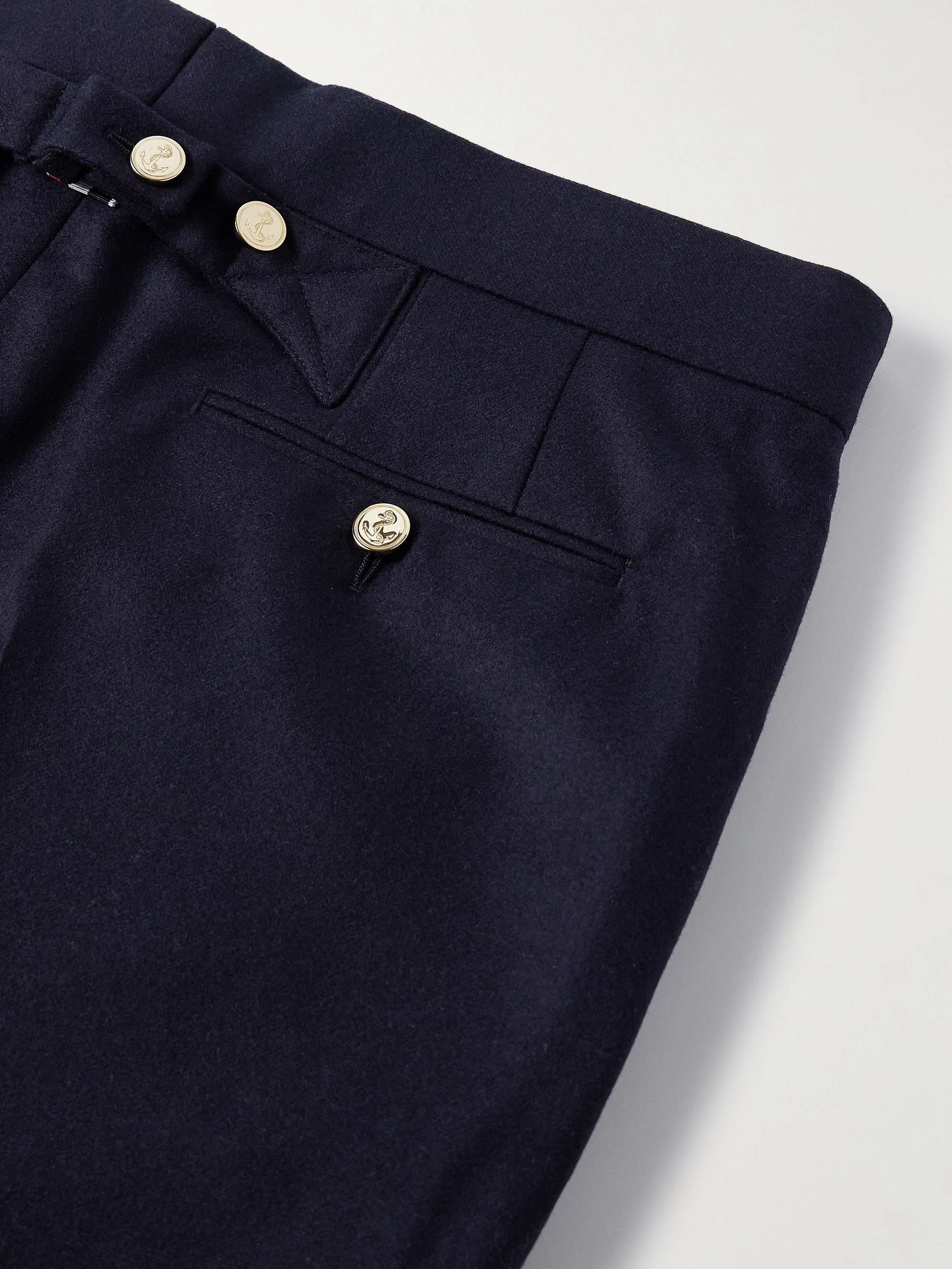 THOM BROWNE Slim-Fit Straight-Leg Striped Wool and Cashmere