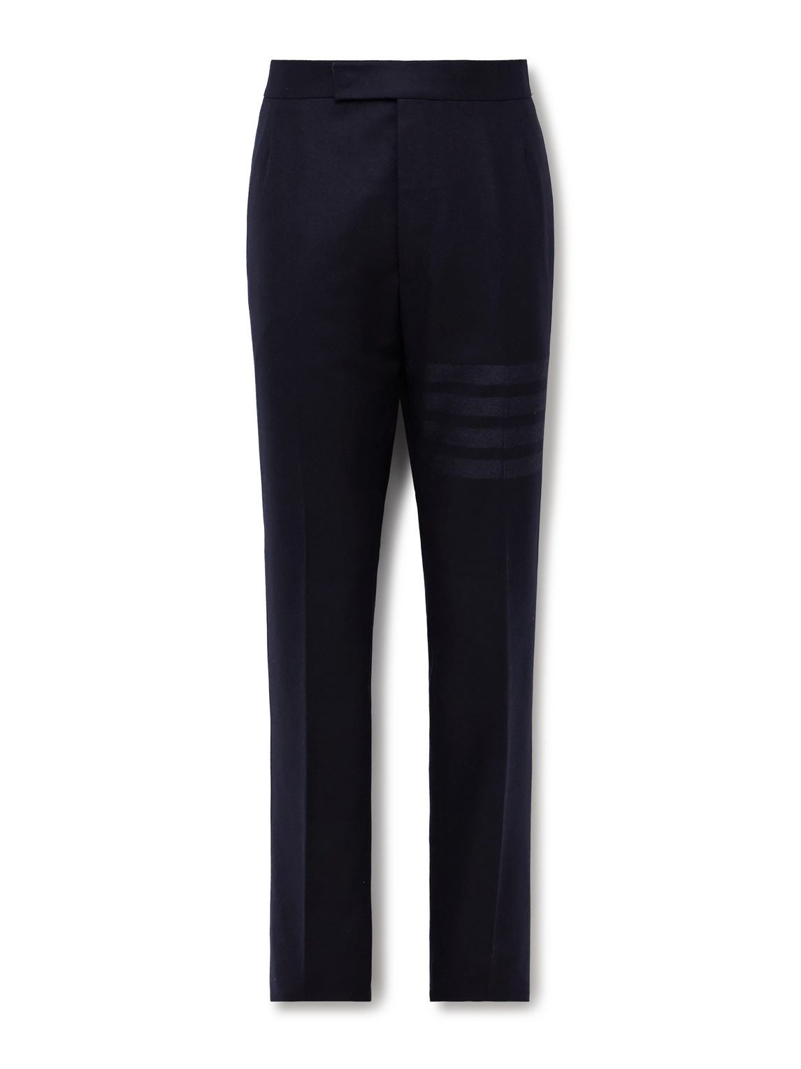 Thom Browne Slim-fit Straight-leg Striped Wool And Cashmere-blend Flannel Suit Trousers In Blue