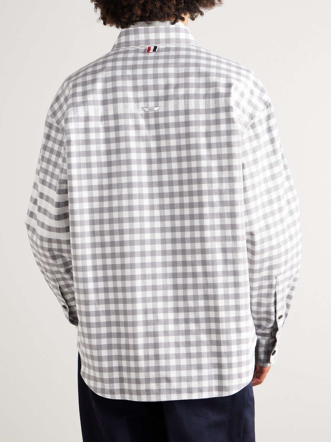 Thom Browne Gingham-pattern Shirt In Gray