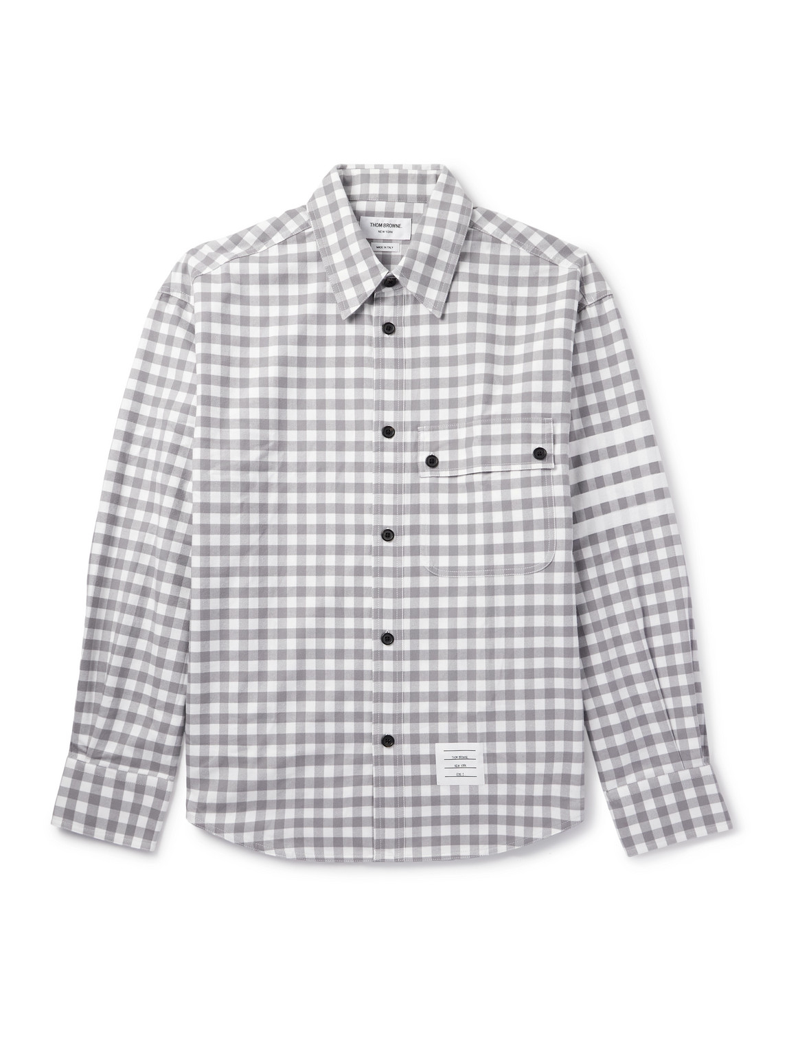 Thom Browne Gingham-pattern Shirt In Gray