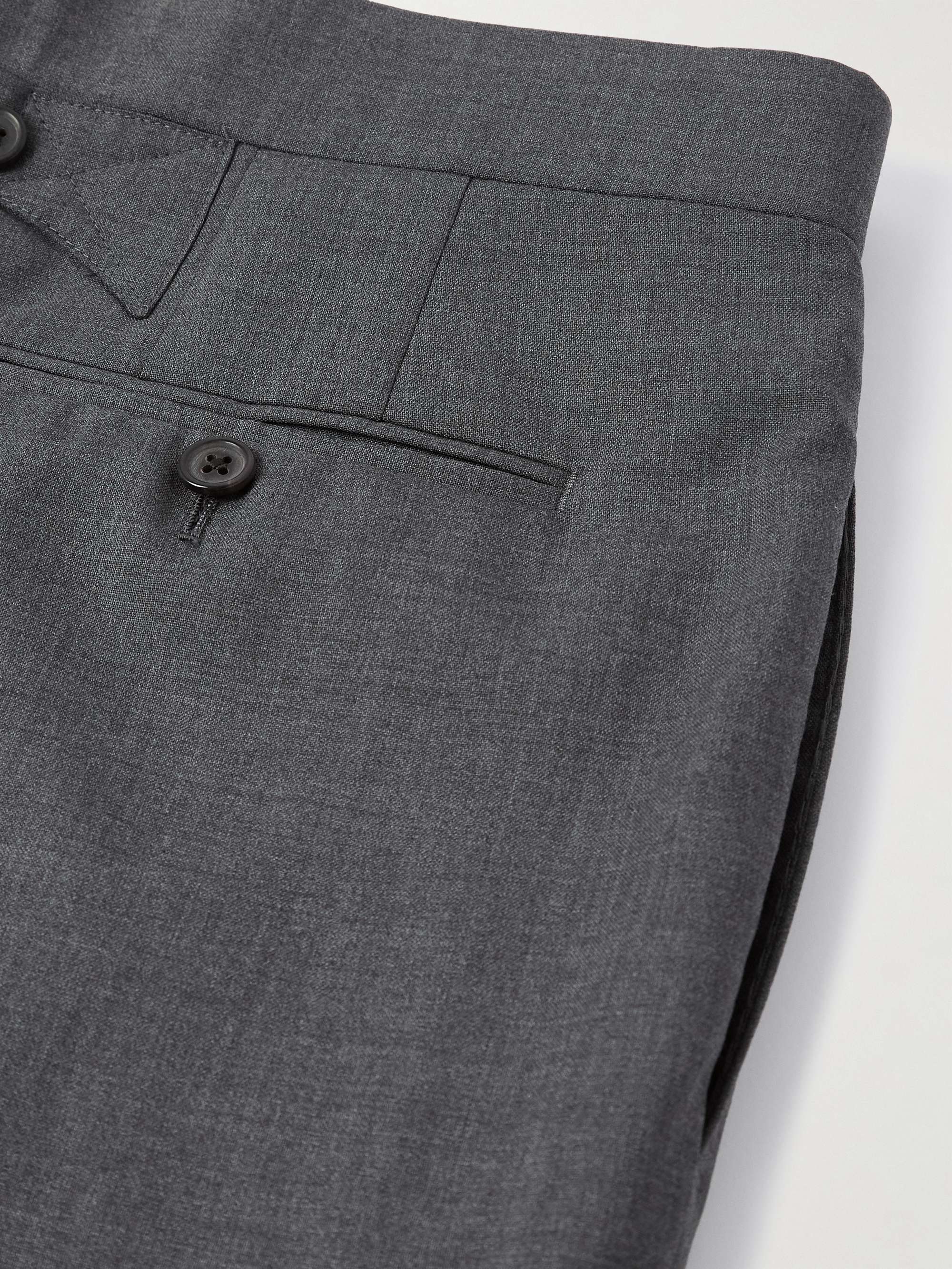 THOM BROWNE Slim-Fit Tapered Striped Wool Suit Trousers