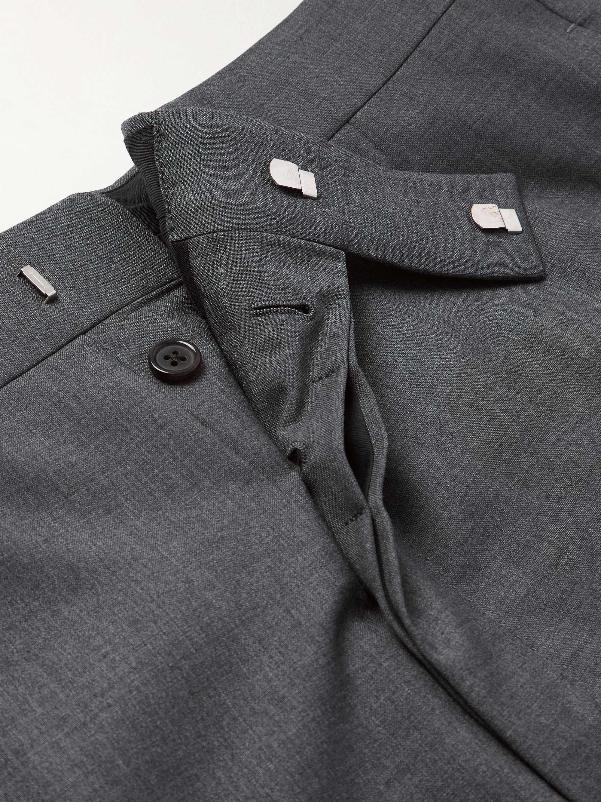 THOM BROWNE Slim-Fit Tapered Striped Wool Suit Trousers