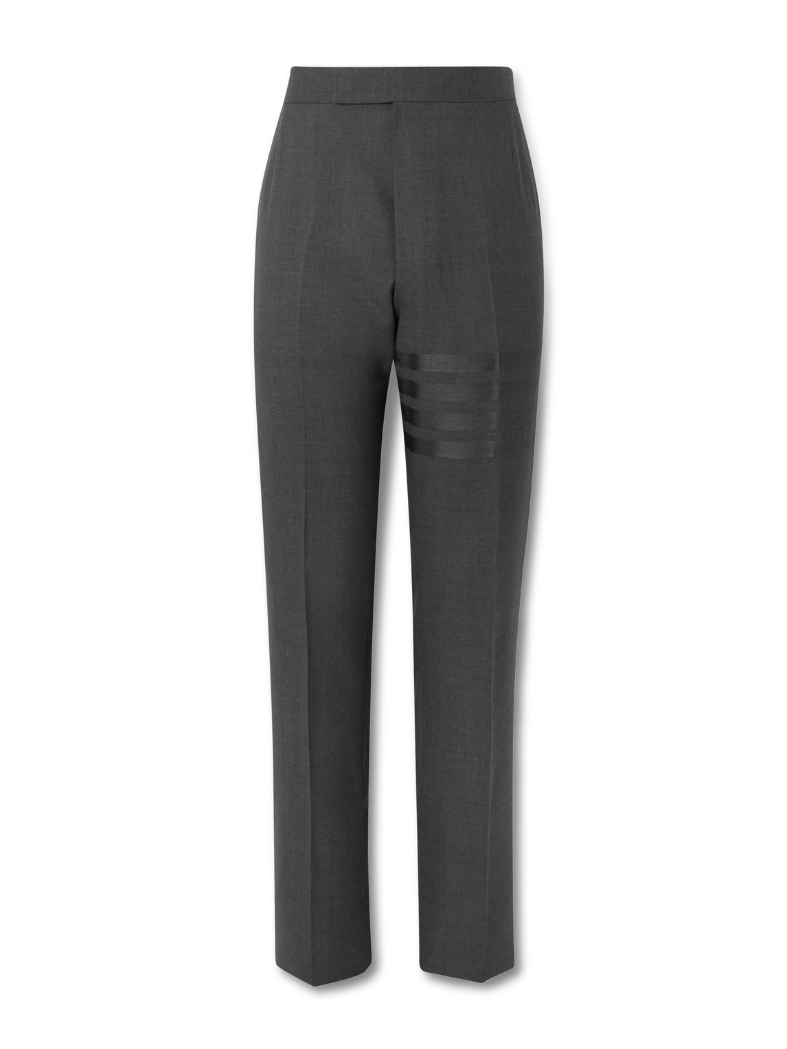 Thom Browne Slim-fit Straight-leg Pleated Wool Trousers In Gray