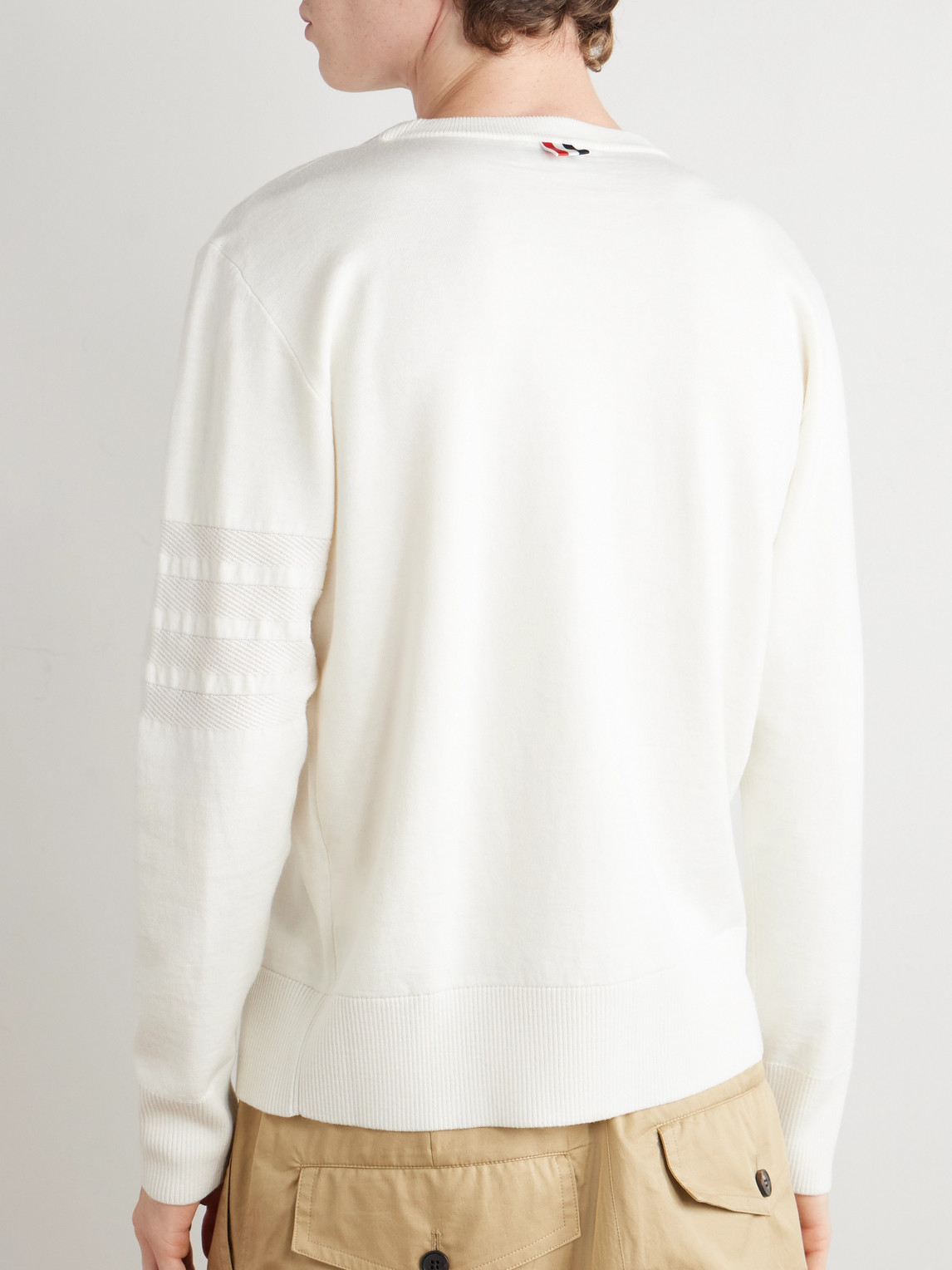 Thom Browne Tricolour Stripe Sweatshirt In White