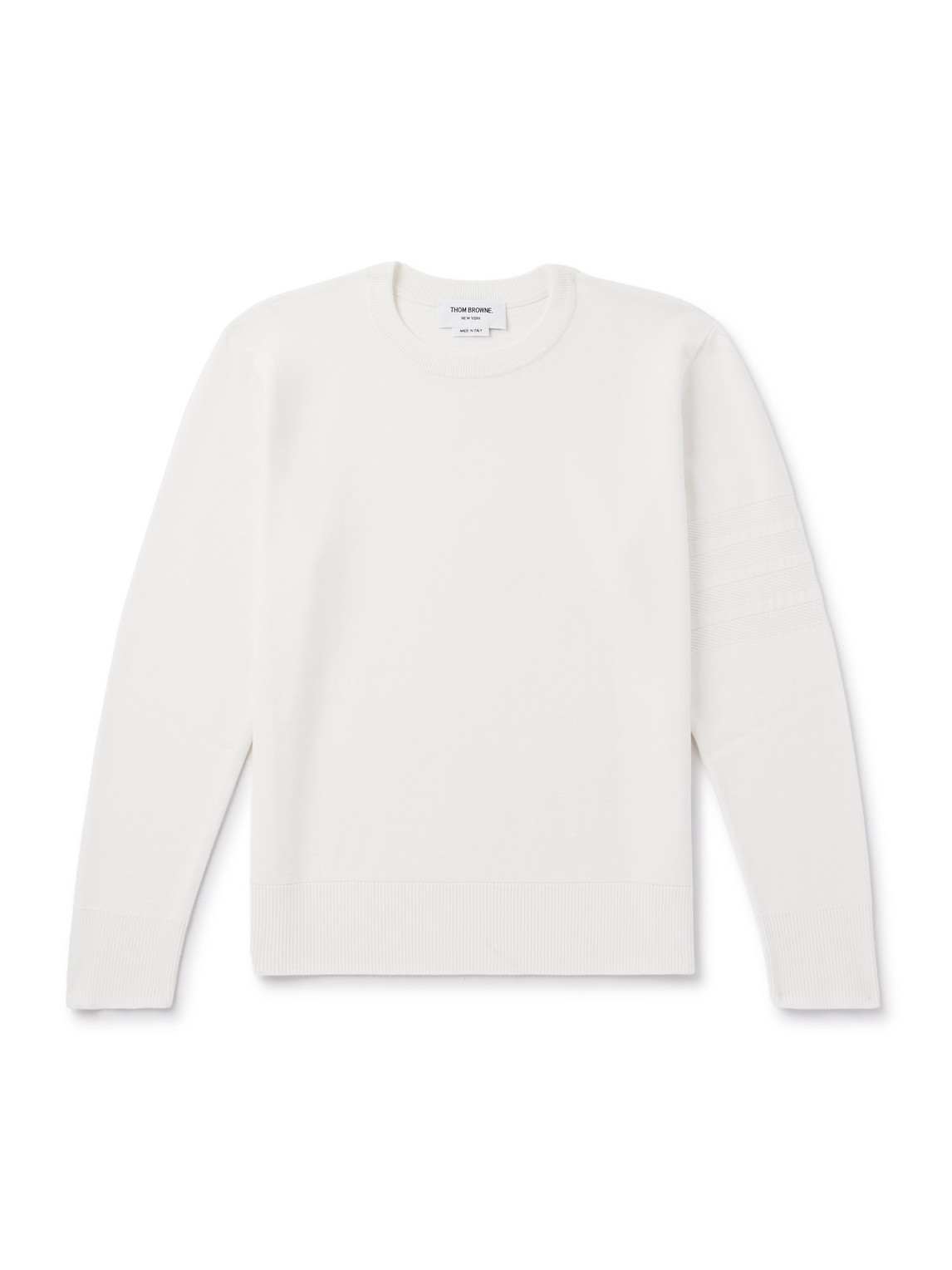 Thom Browne Tricolour Stripe Sweatshirt In White