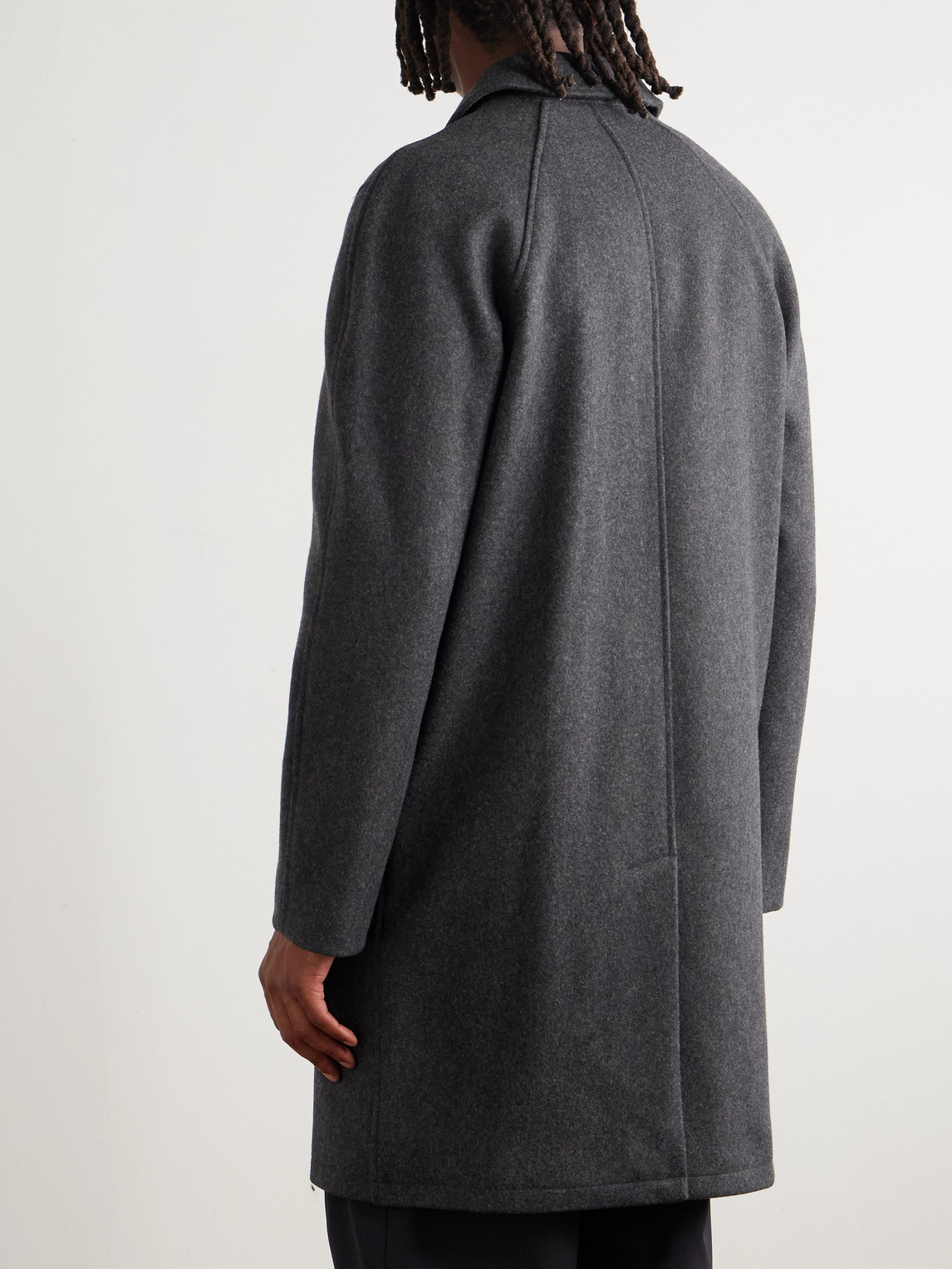 Apc Auster Brushed Wool-blend Coat In Gray