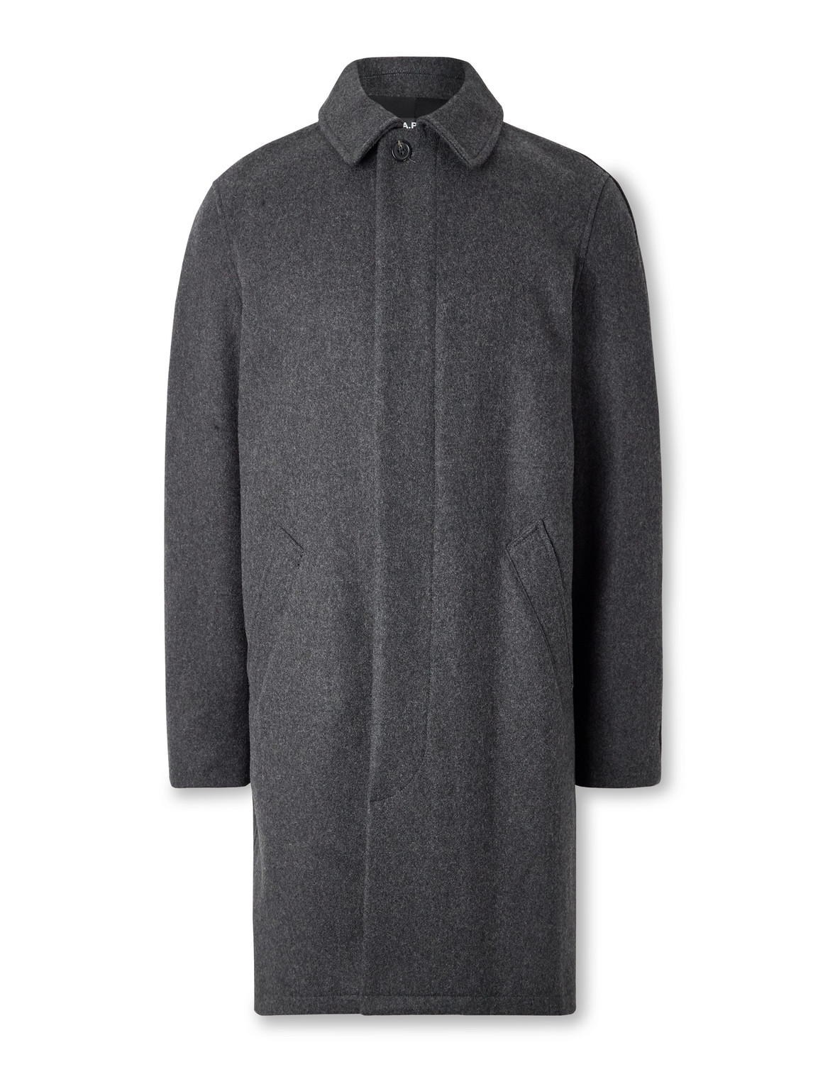 Apc Auster Brushed Wool-blend Coat In Gray