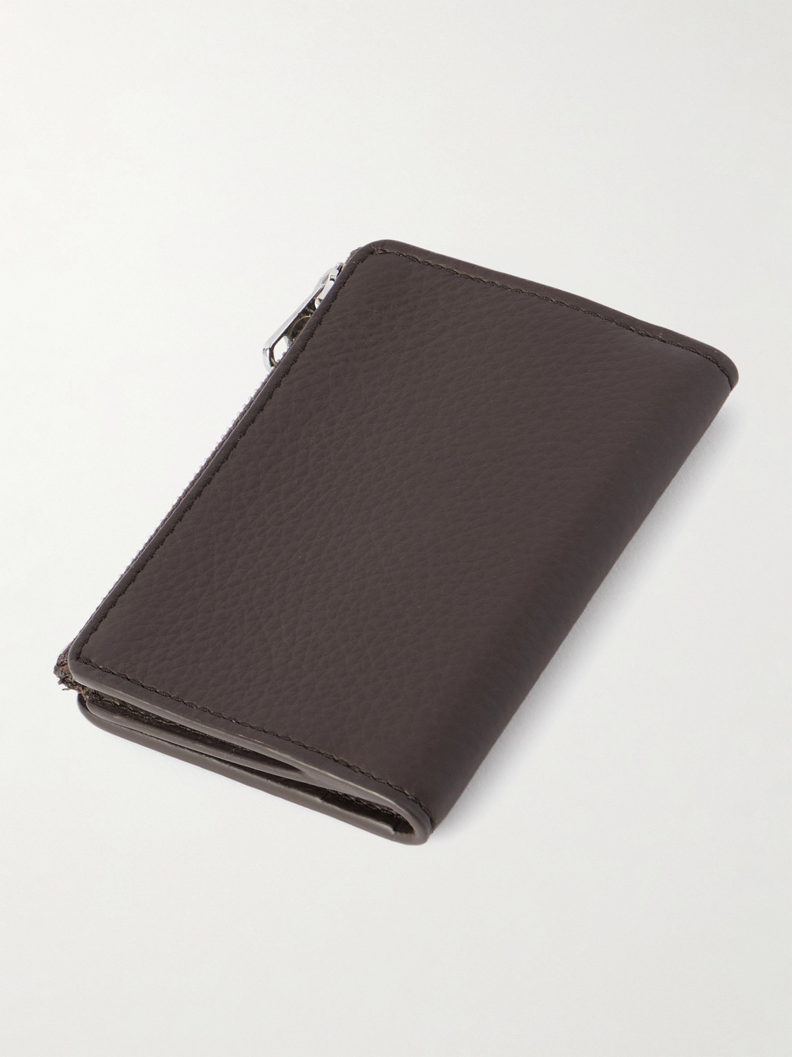 Apc Stefan Full-grain Leather Zipped Cardholder In Brown