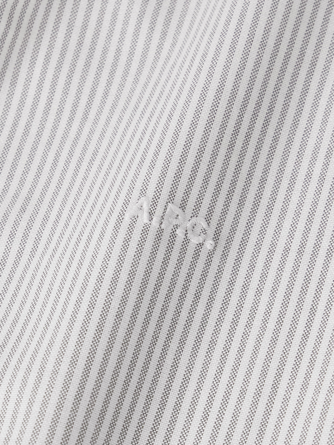 Apc Greg Button-down Collar Striped Cotton Oxford Shirt In White