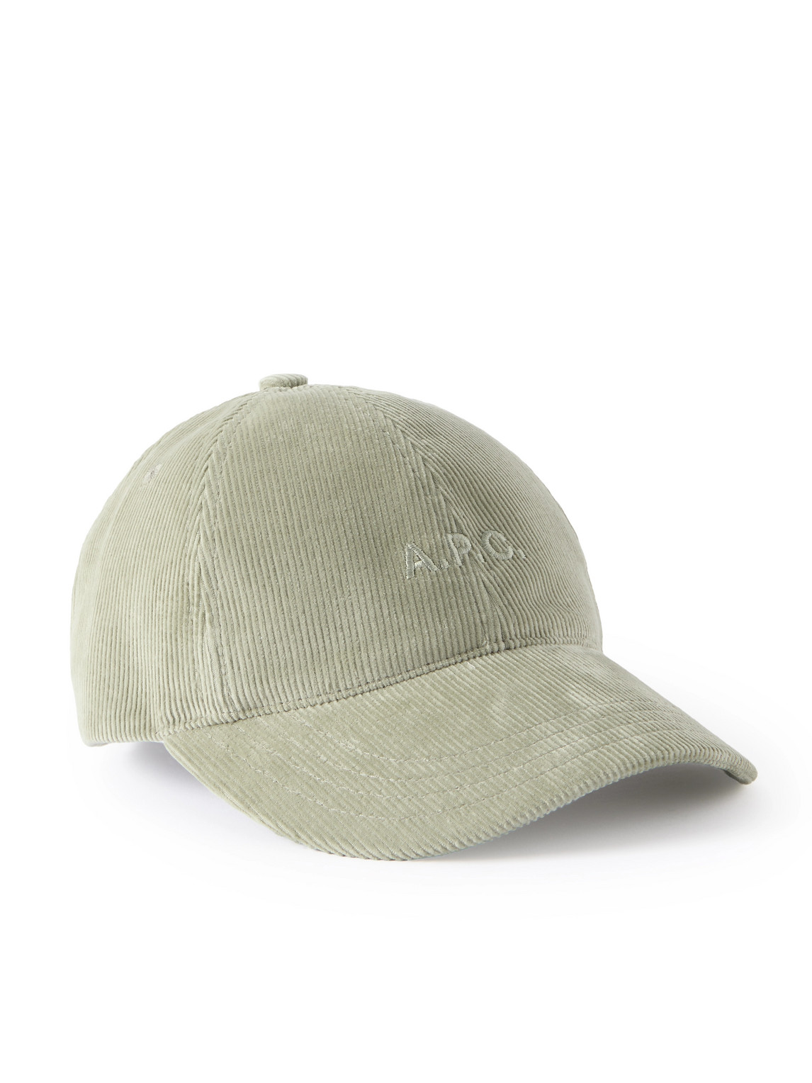 Apc Charlie Logo-embroidered Wool-blend Corduroy Baseball Cap In Neutral