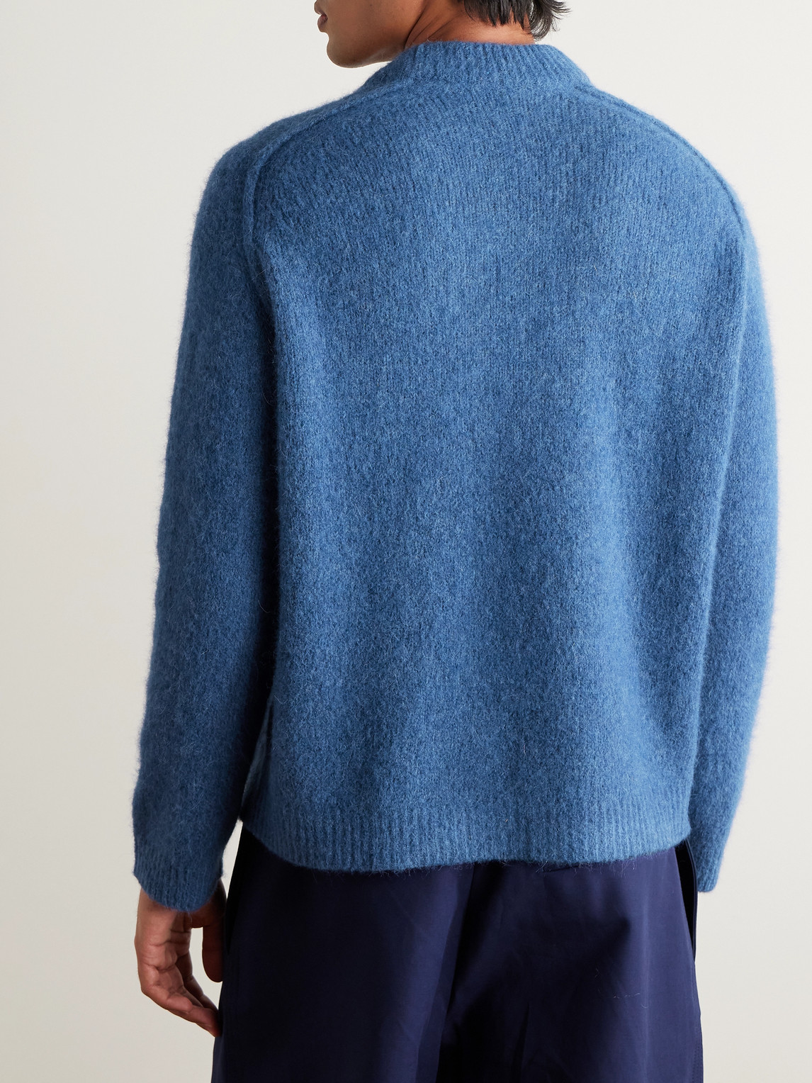 Apc Tyler Alpaca-blend Mock-neck Sweater In Blue
