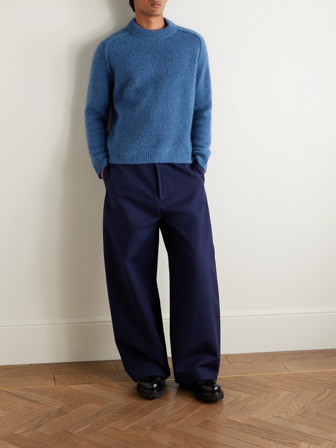 Apc Tyler Alpaca-blend Mock-neck Sweater In Blue