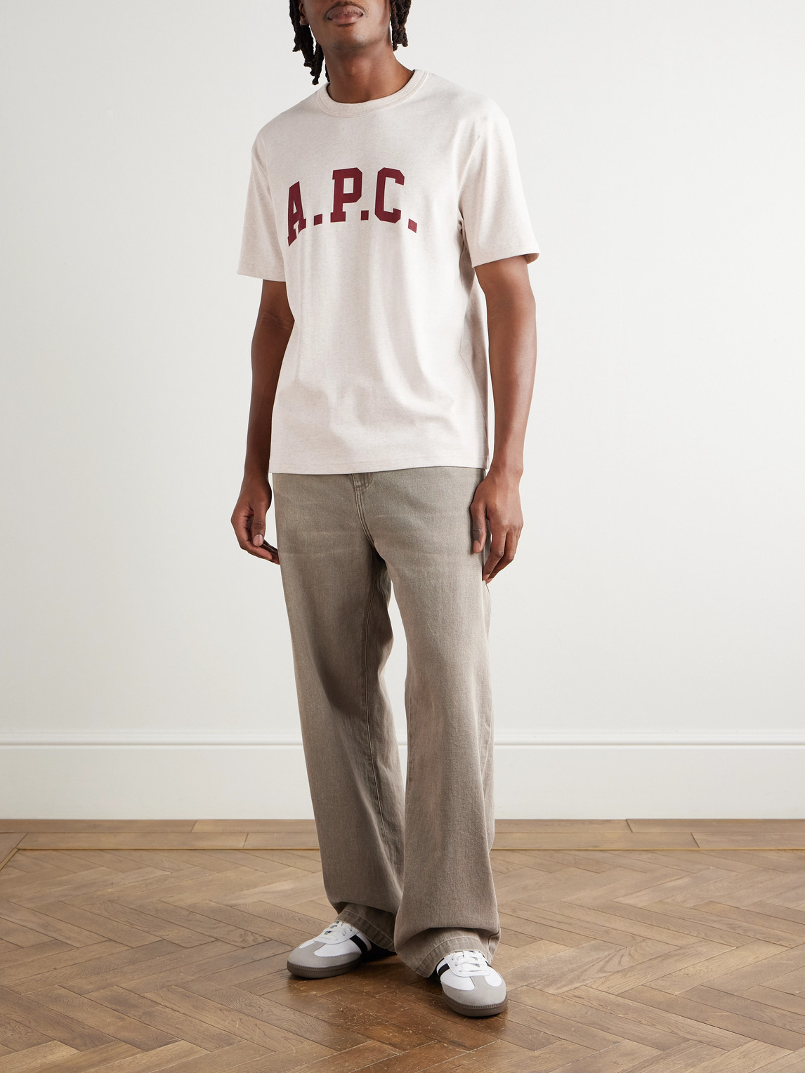 Apc Marcus Logo-print Organic Cotton-jersey T-shirt In Neutral
