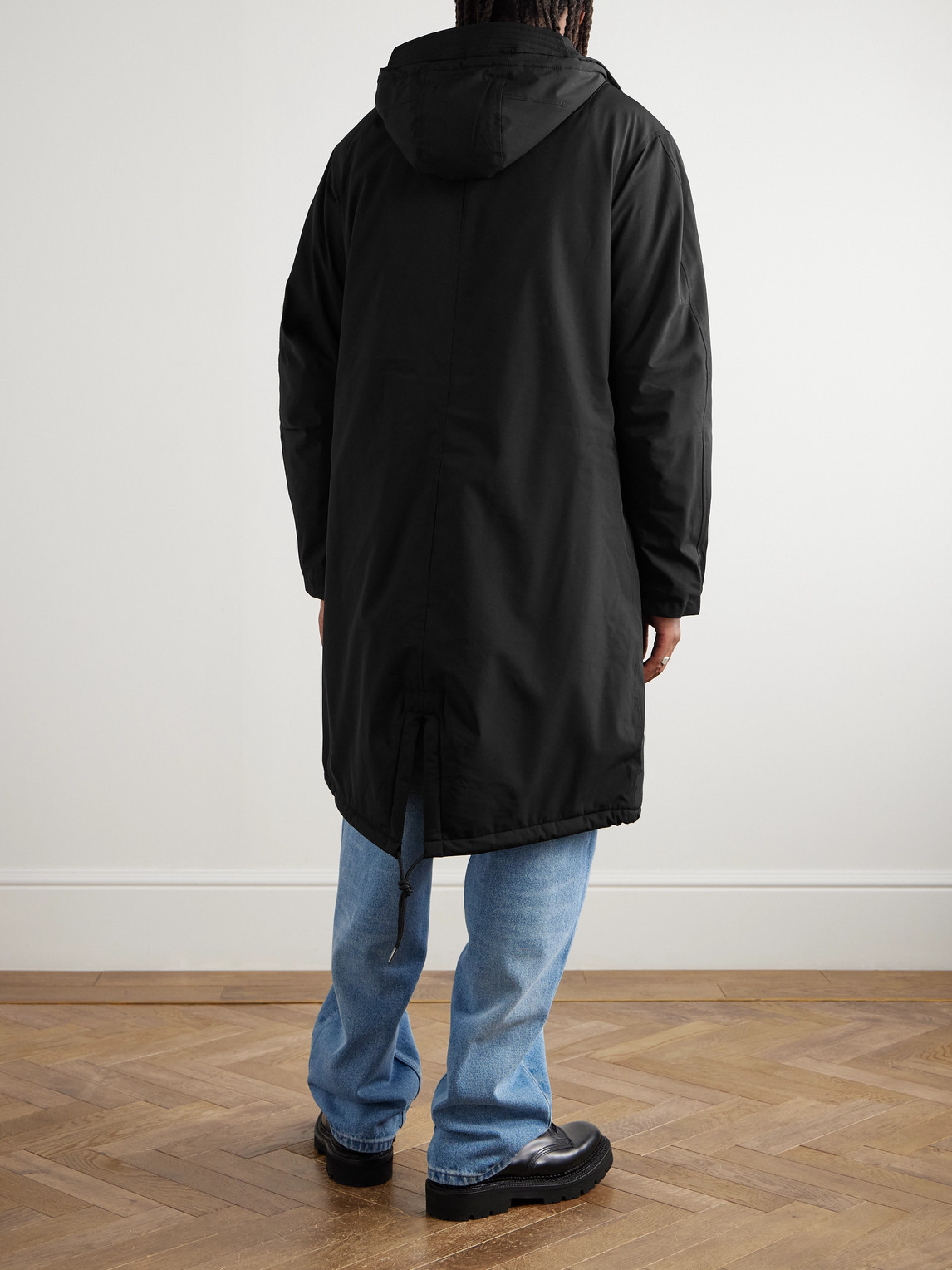 Apc Anatole Stretch-shell Hooded Parka In Black