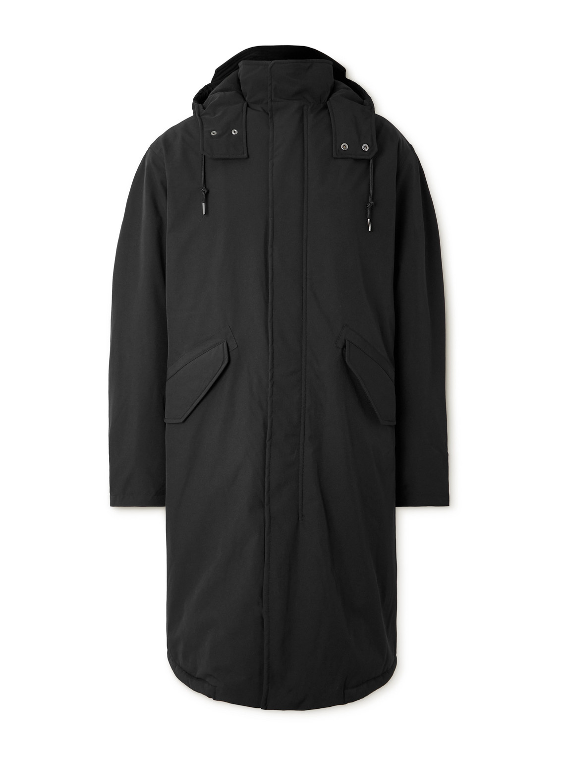 Apc Anatole Stretch-shell Hooded Parka In Black