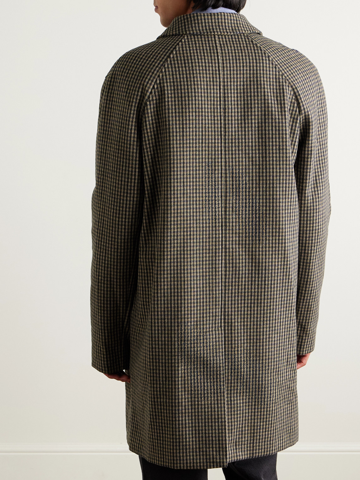 Apc Mac Paul Houndstooth Wool-blend Coat In Brown