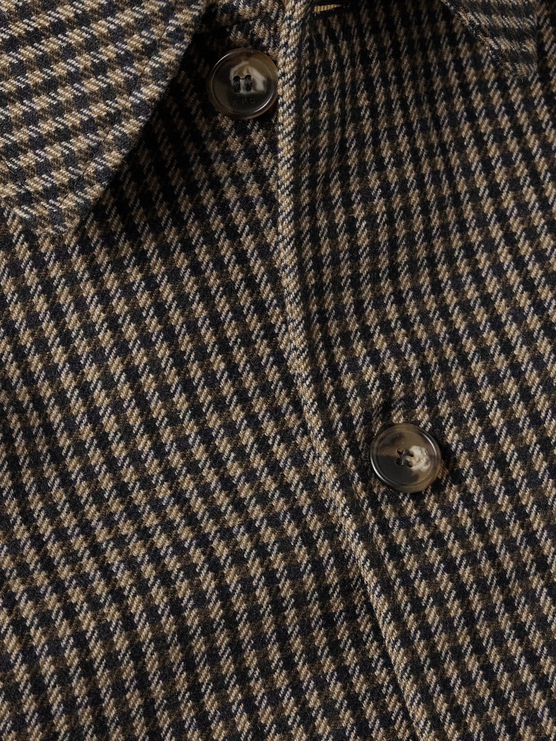 Apc Mac Paul Houndstooth Wool-blend Coat In Brown