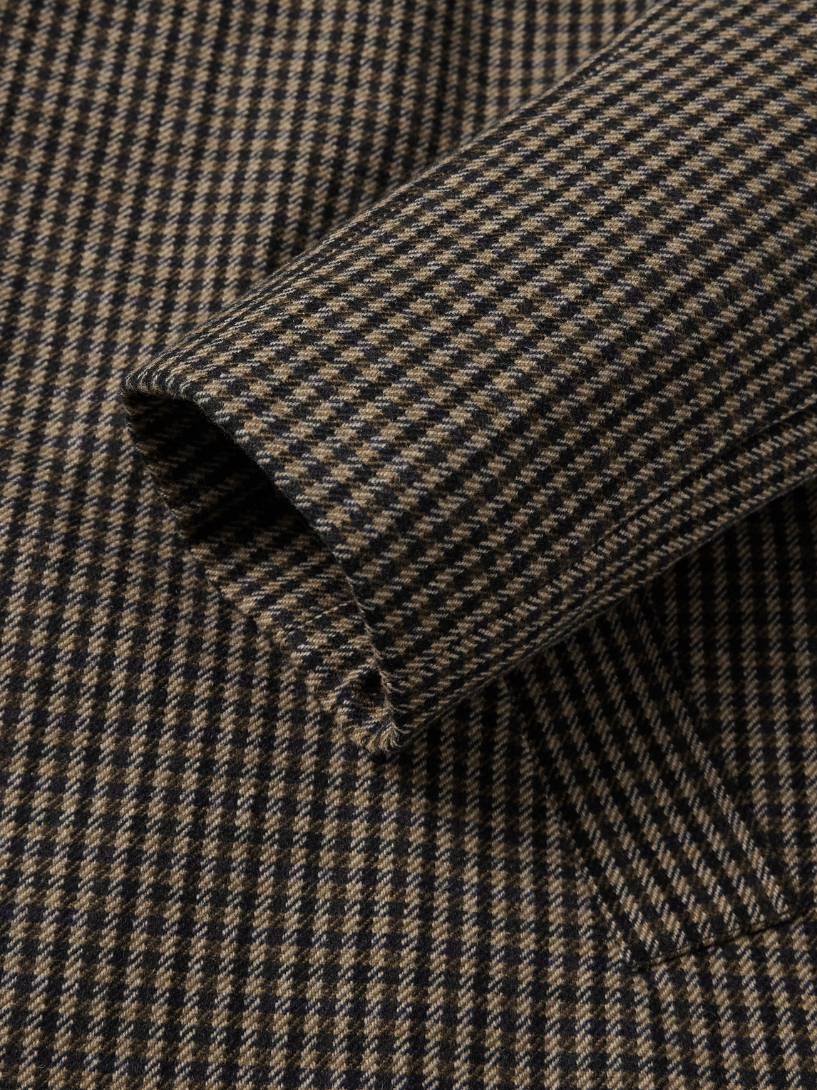 Apc Mac Paul Houndstooth Wool-blend Coat In Brown