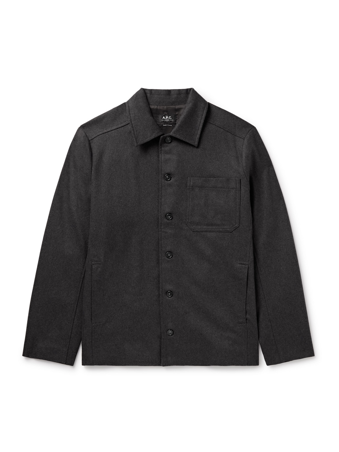 Apc Jamie Recycled Wool-blend Overshirt In Gray