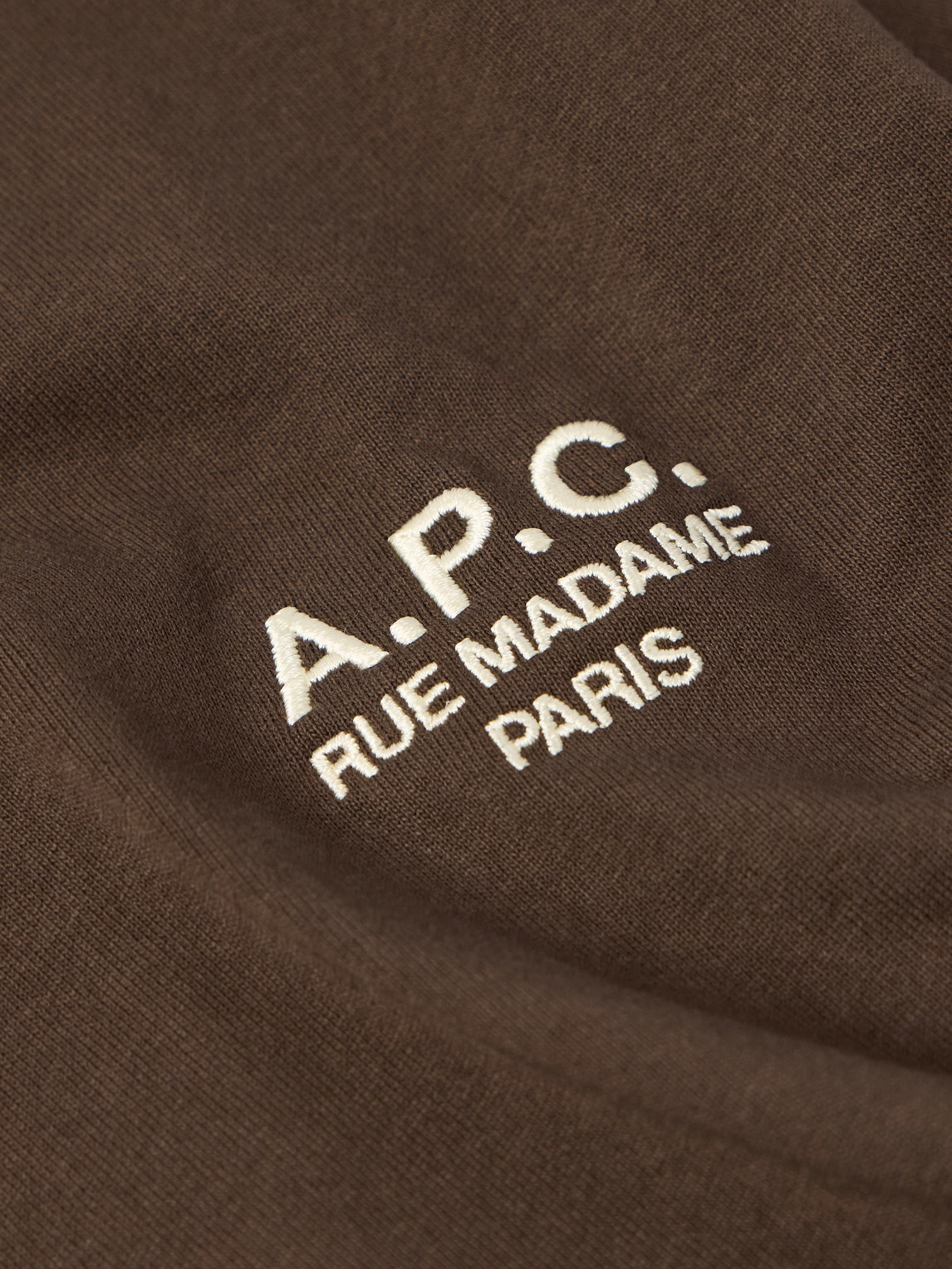 Apc Logo-embroidered Cotton-jersey T-shirt In Brown