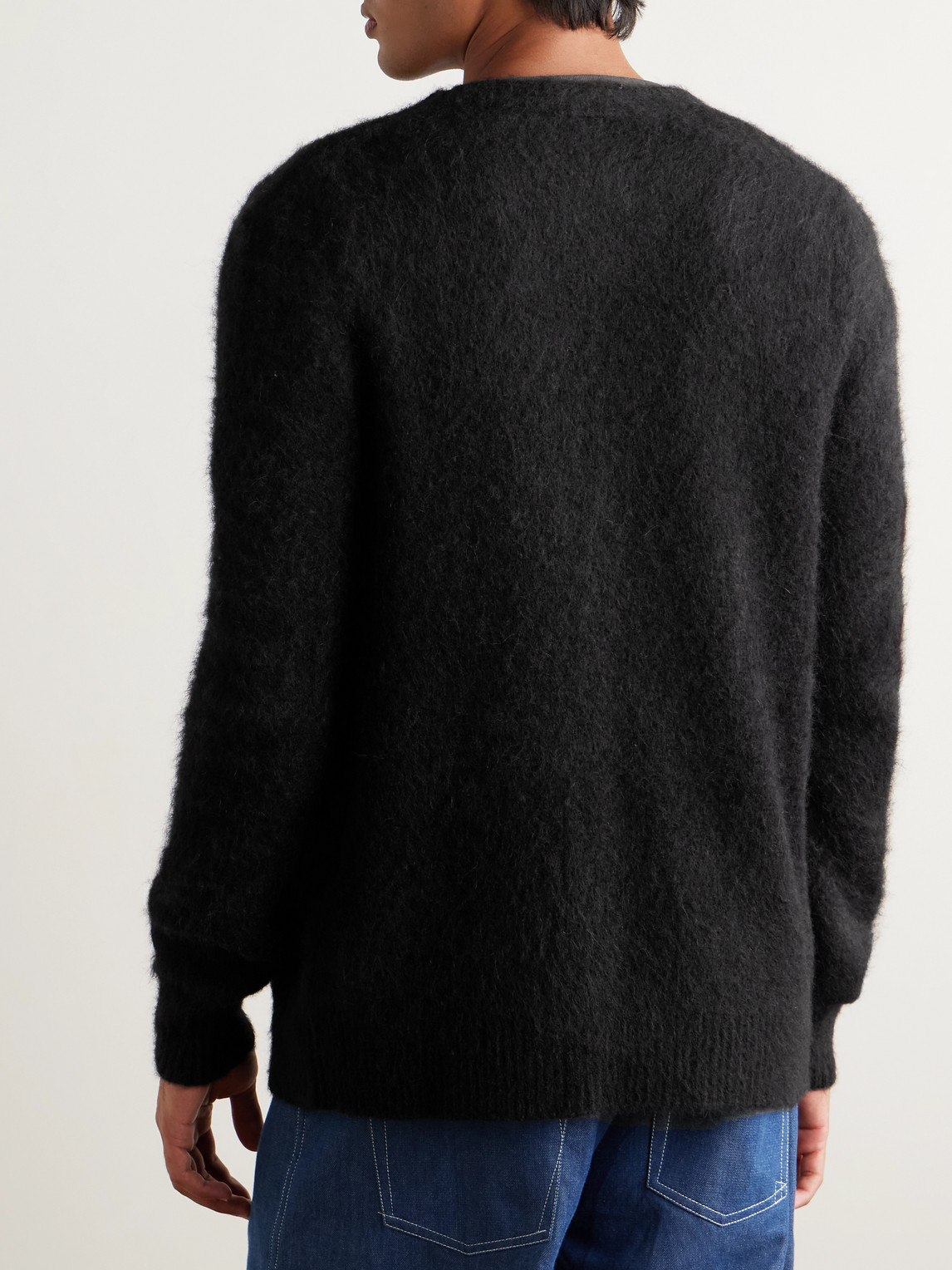 Apc Davis Brushed Alpaca-blend Cardigan In Black