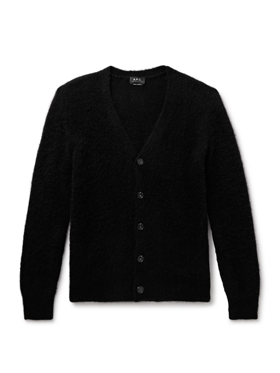 Apc Davis Brushed Alpaca-blend Cardigan In Black