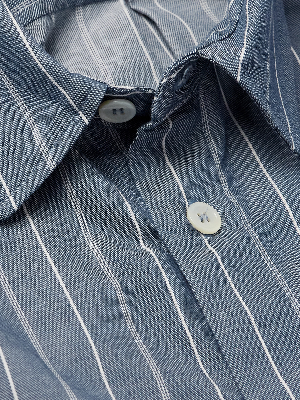 Apc Clement Striped Cotton And Wool-blend Shirt In Blue