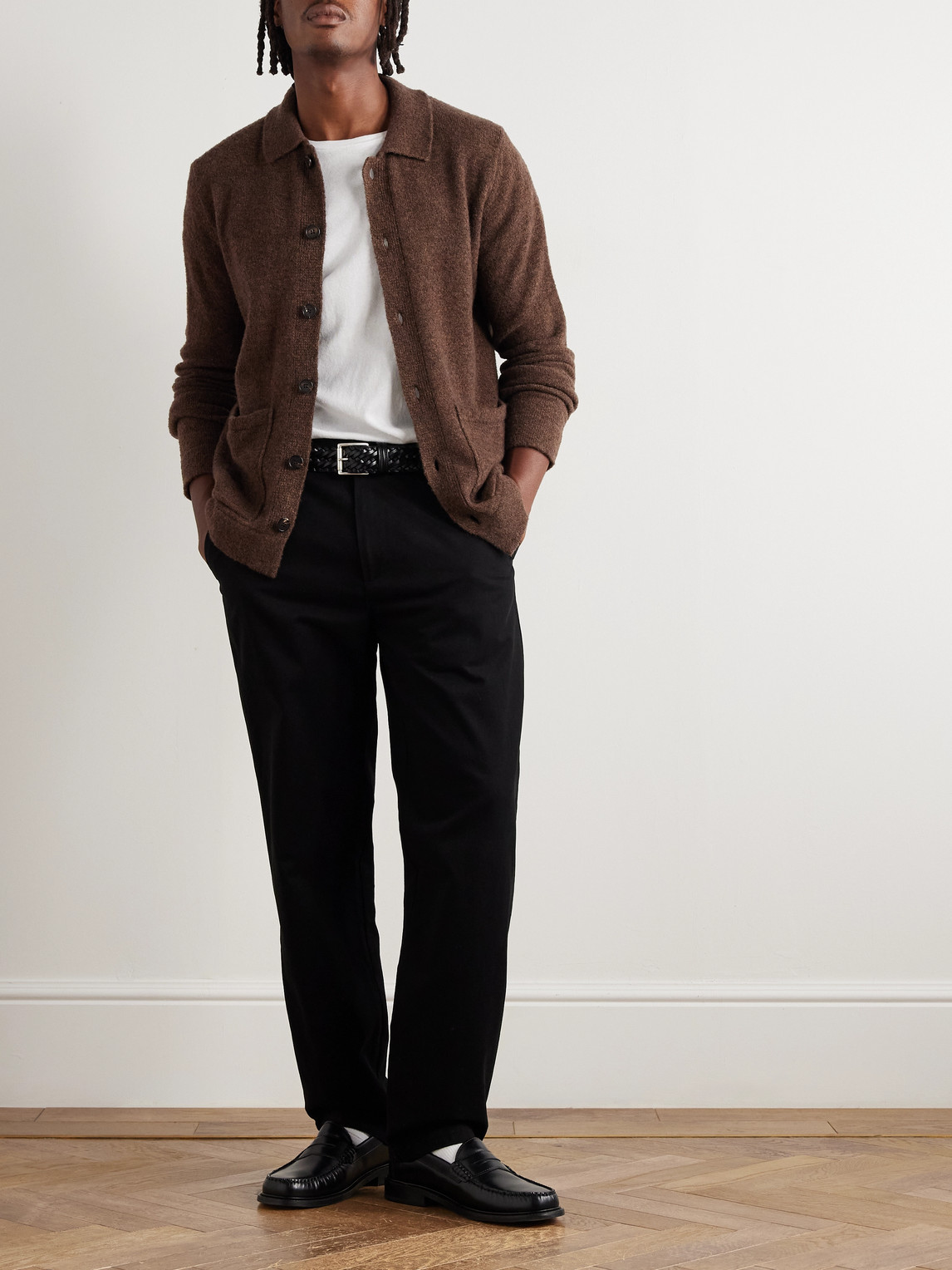 Apc Lawrence Straight-leg Cotton-twill Chinos In Black