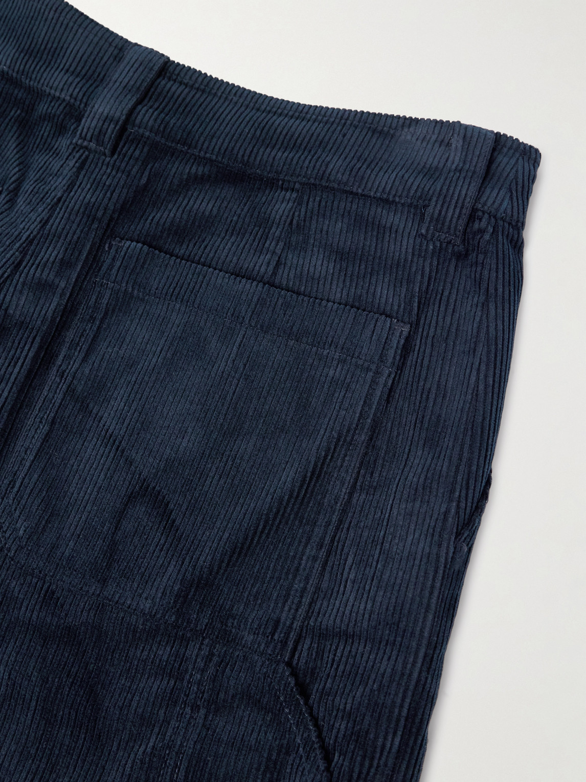 Apc Fergus Straight-leg Cotton-blend Corduroy Trousers In Blue