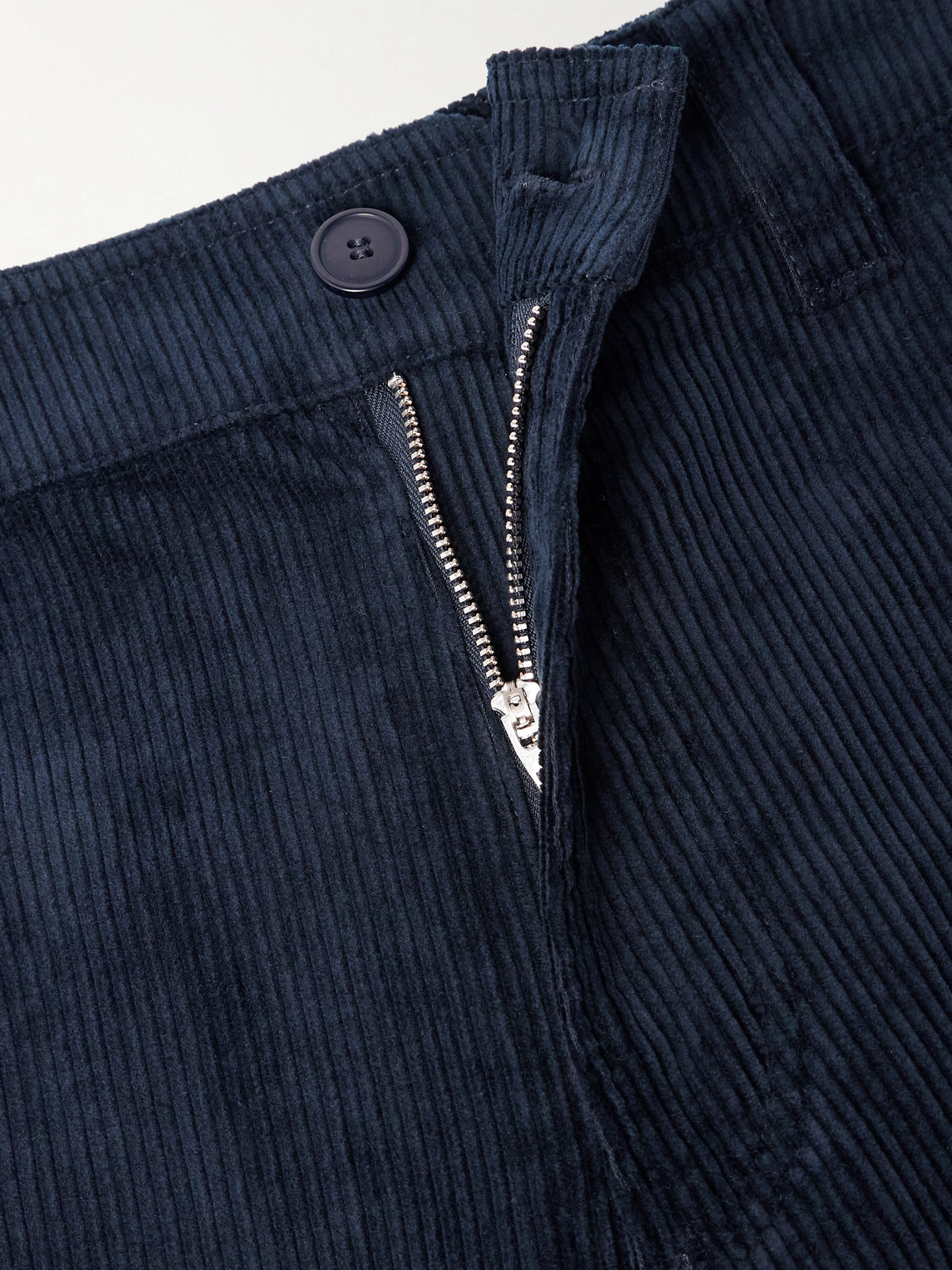 Apc Fergus Straight-leg Cotton-blend Corduroy Trousers In Blue