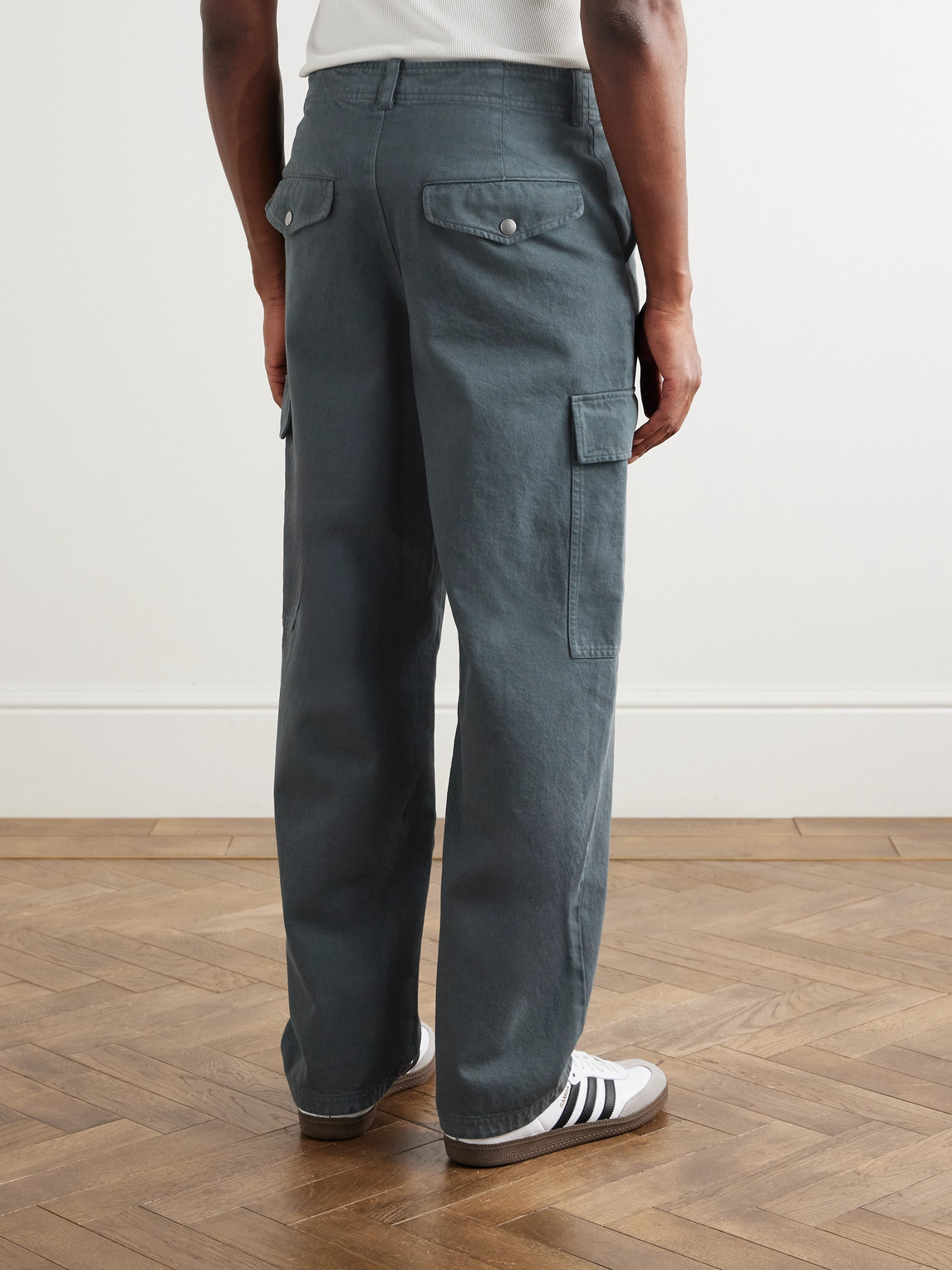 Apc Duncan Straight-leg Organic Cotton-twill Trousers In Blue