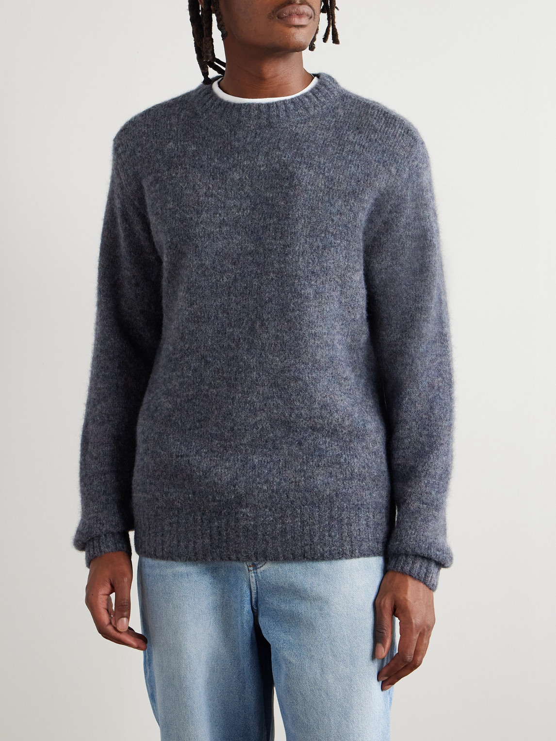 Apc A. P.c. Pull Lucas Sweater Pic Bleu Acier Chine In Gray