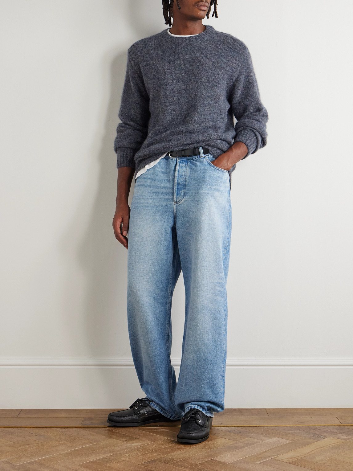 Apc A. P.c. Pull Lucas Sweater Pic Bleu Acier Chine In Gray