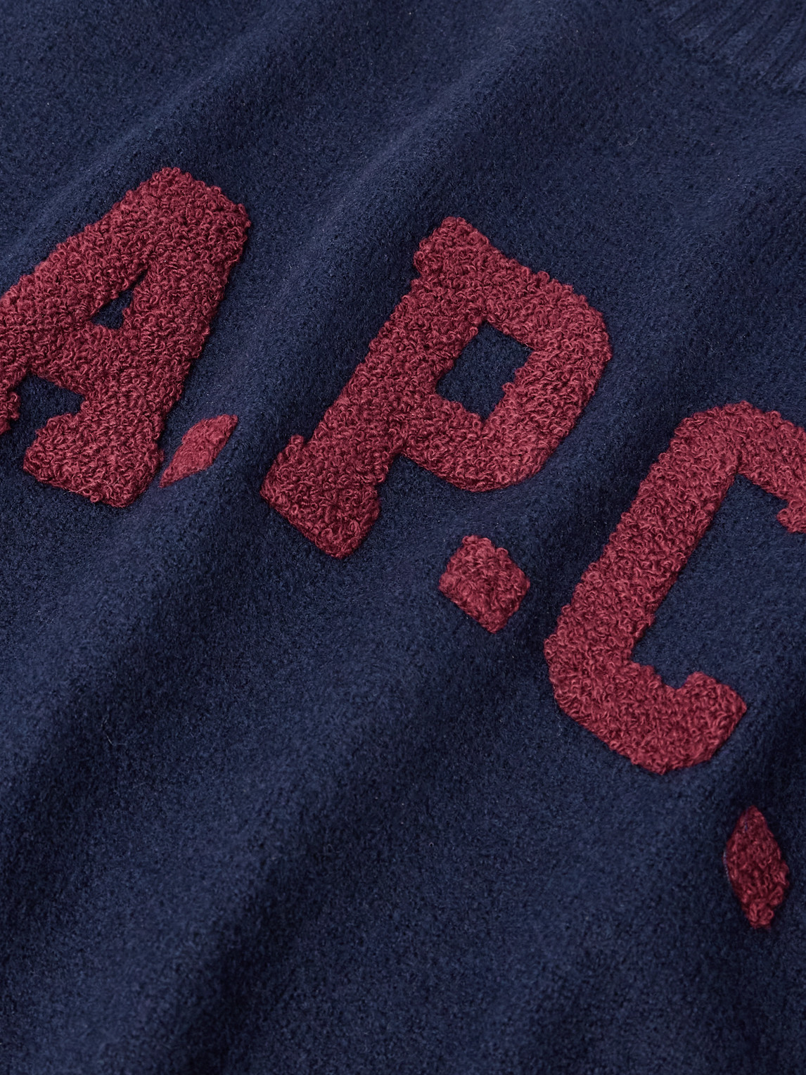 Apc Jay Logo-appliquéd Wool Sweater In Blue