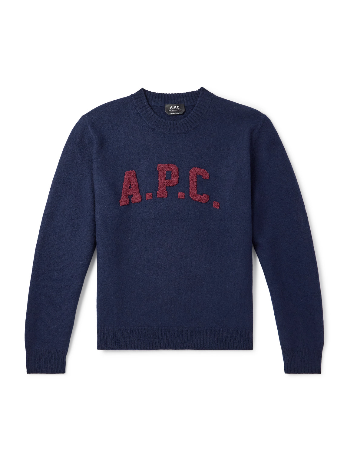 Apc Jay Logo-appliquéd Wool Sweater In Blue