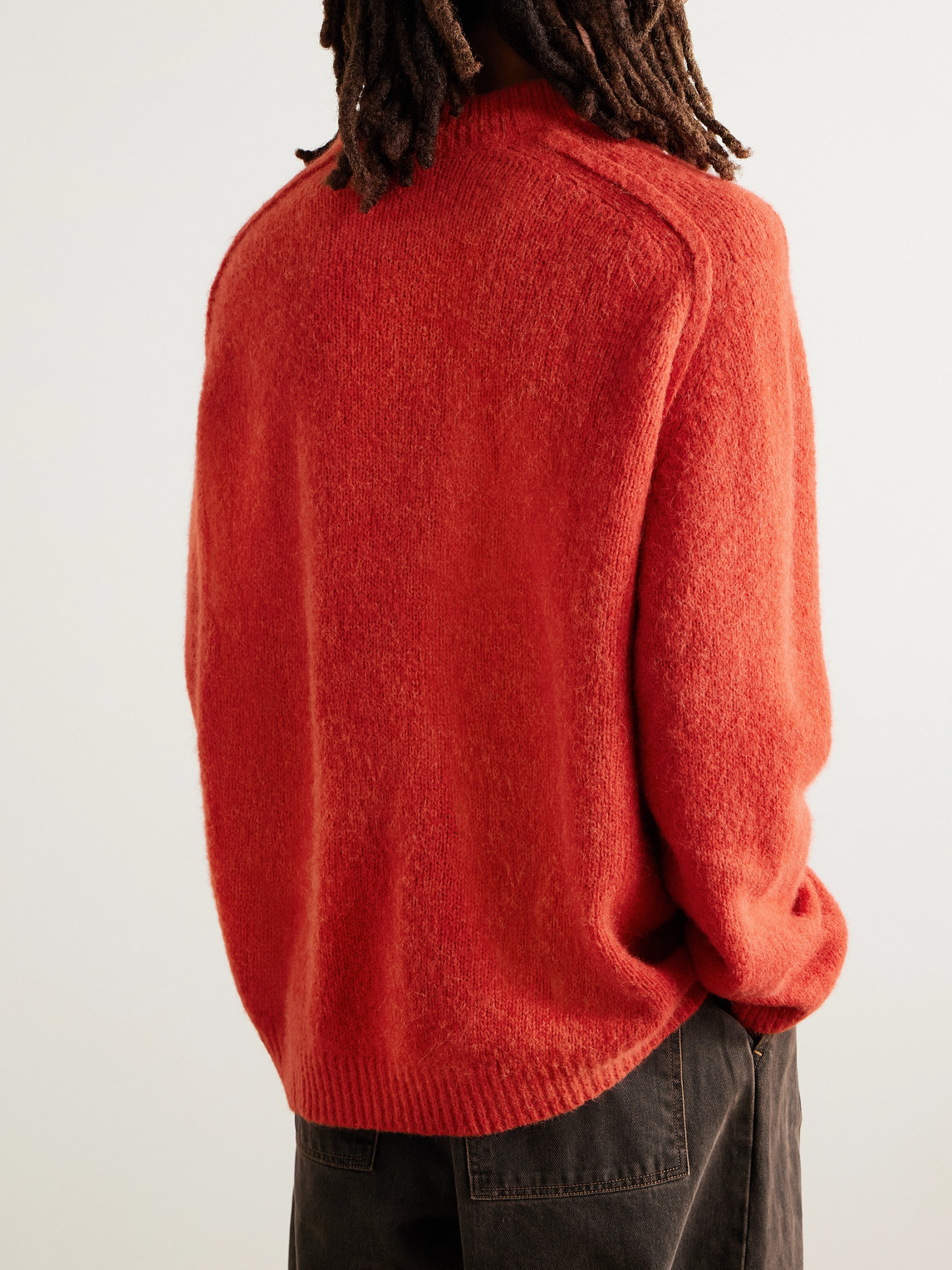 Apc Tyler Alpaca-blend Mock-neck Sweater In Red