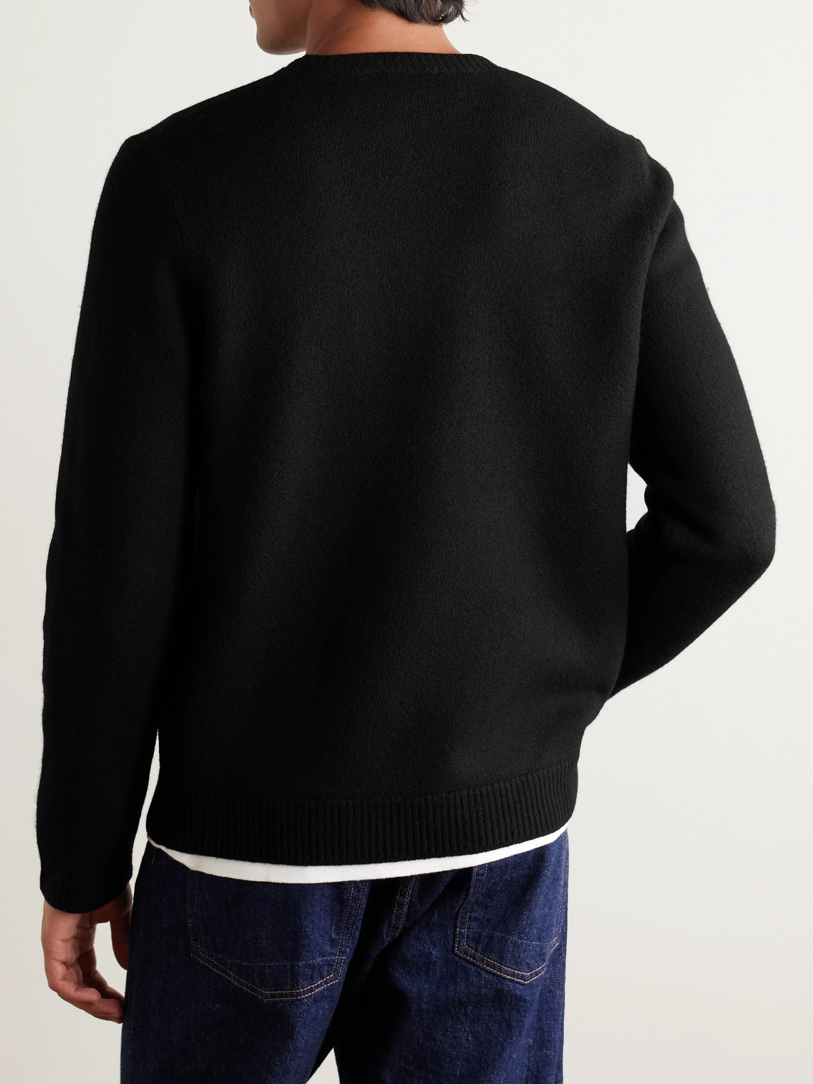 Apc Edward Logo-print Virgin Wool Sweater In Blue